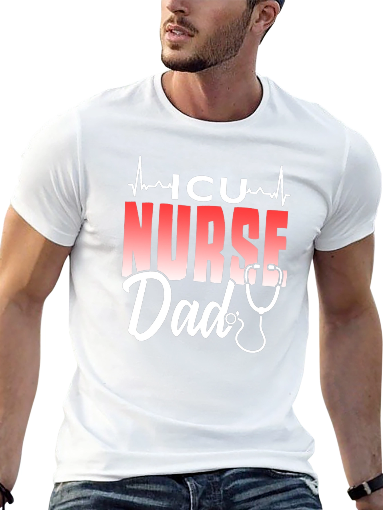 ICU Nurse Dad T-Shirt - Black