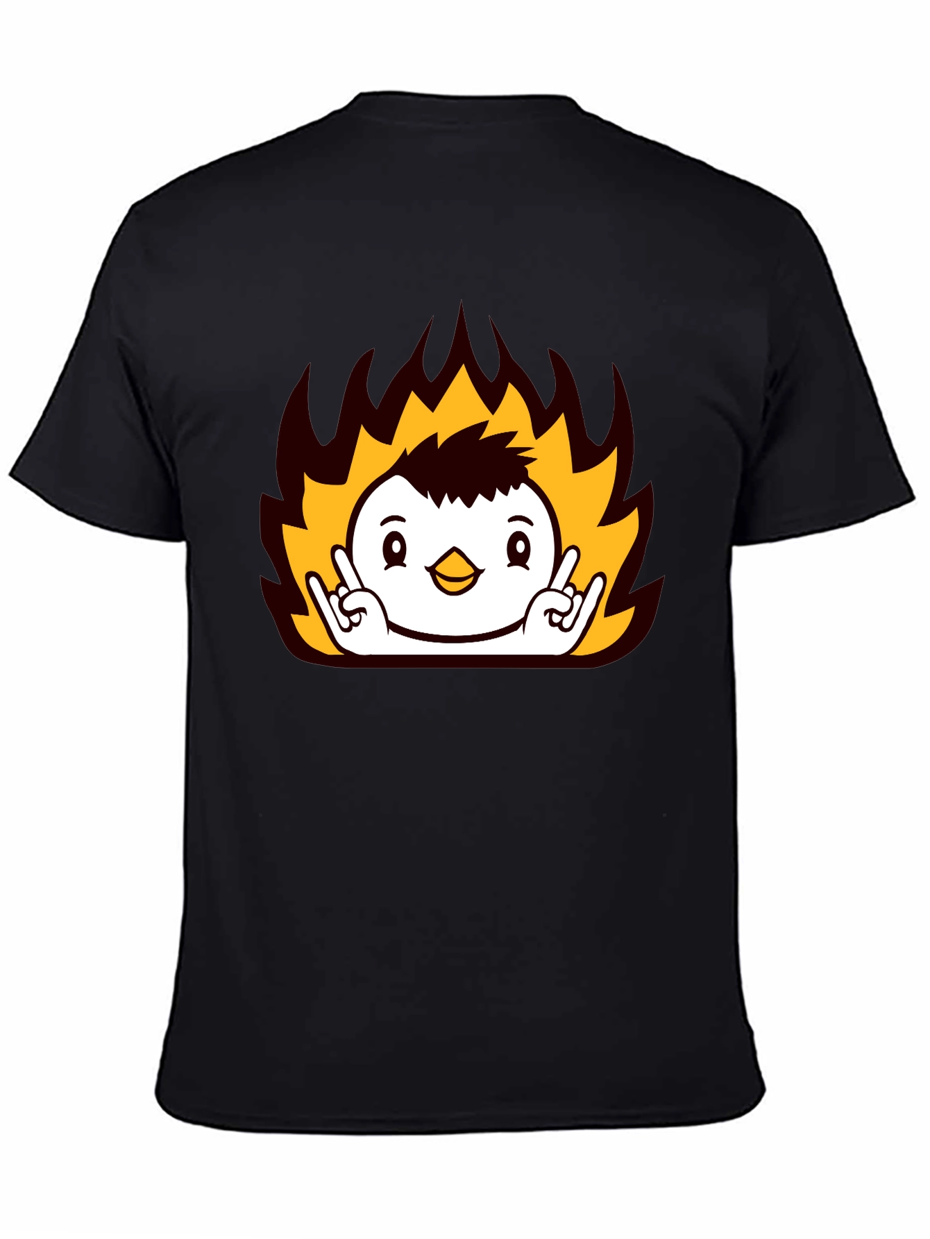 Rock On Fire Bird Black T-Shirt