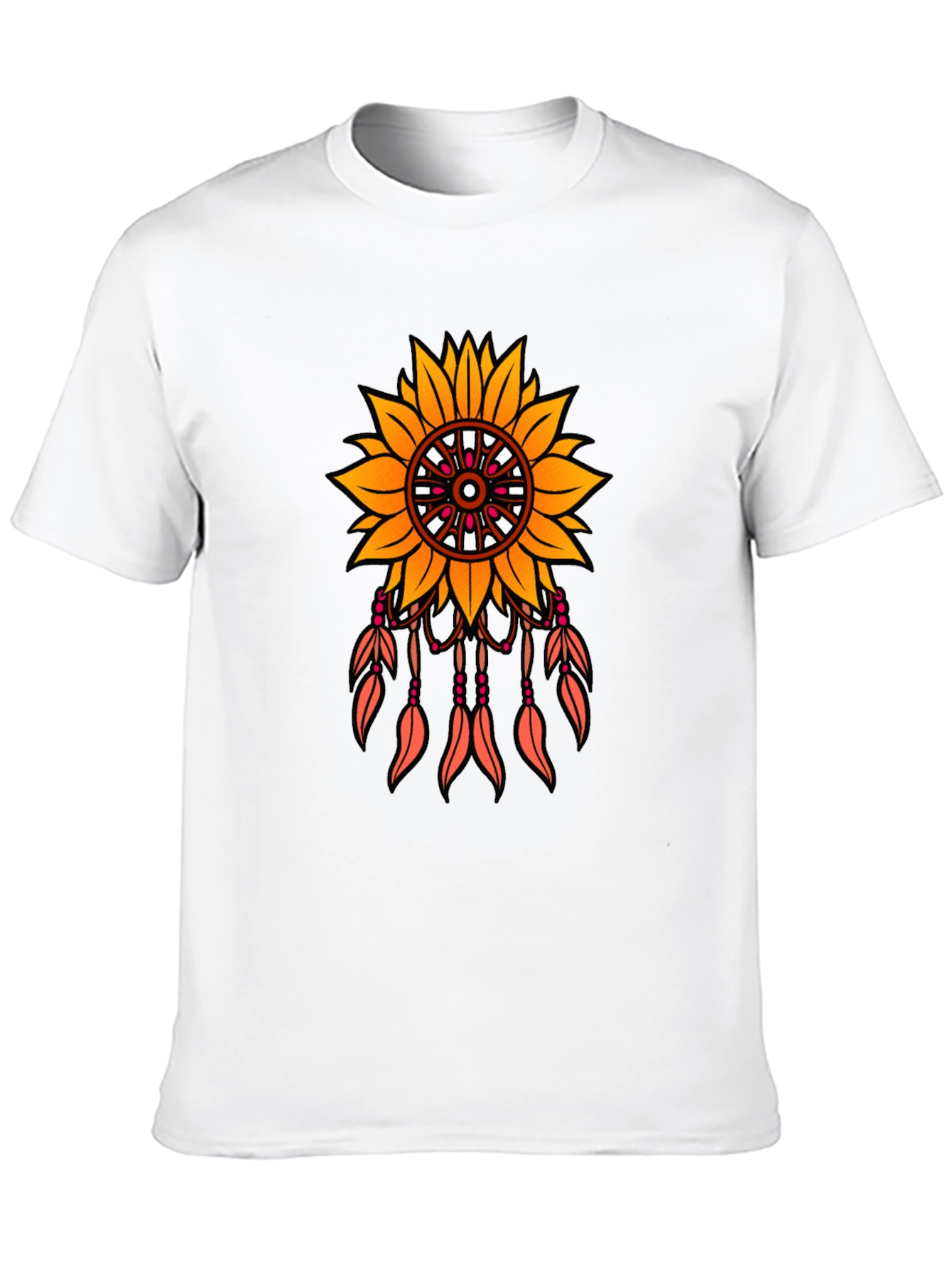 Sunflower Dreamcatcher Graphic T-Shirt - Black