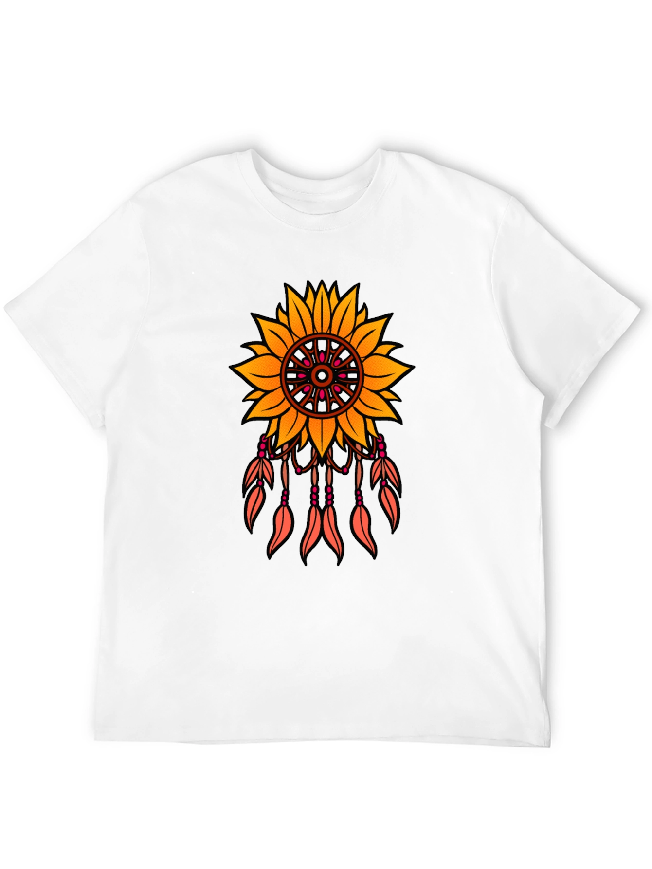 Sunflower Dreamcatcher Graphic T-Shirt - Black