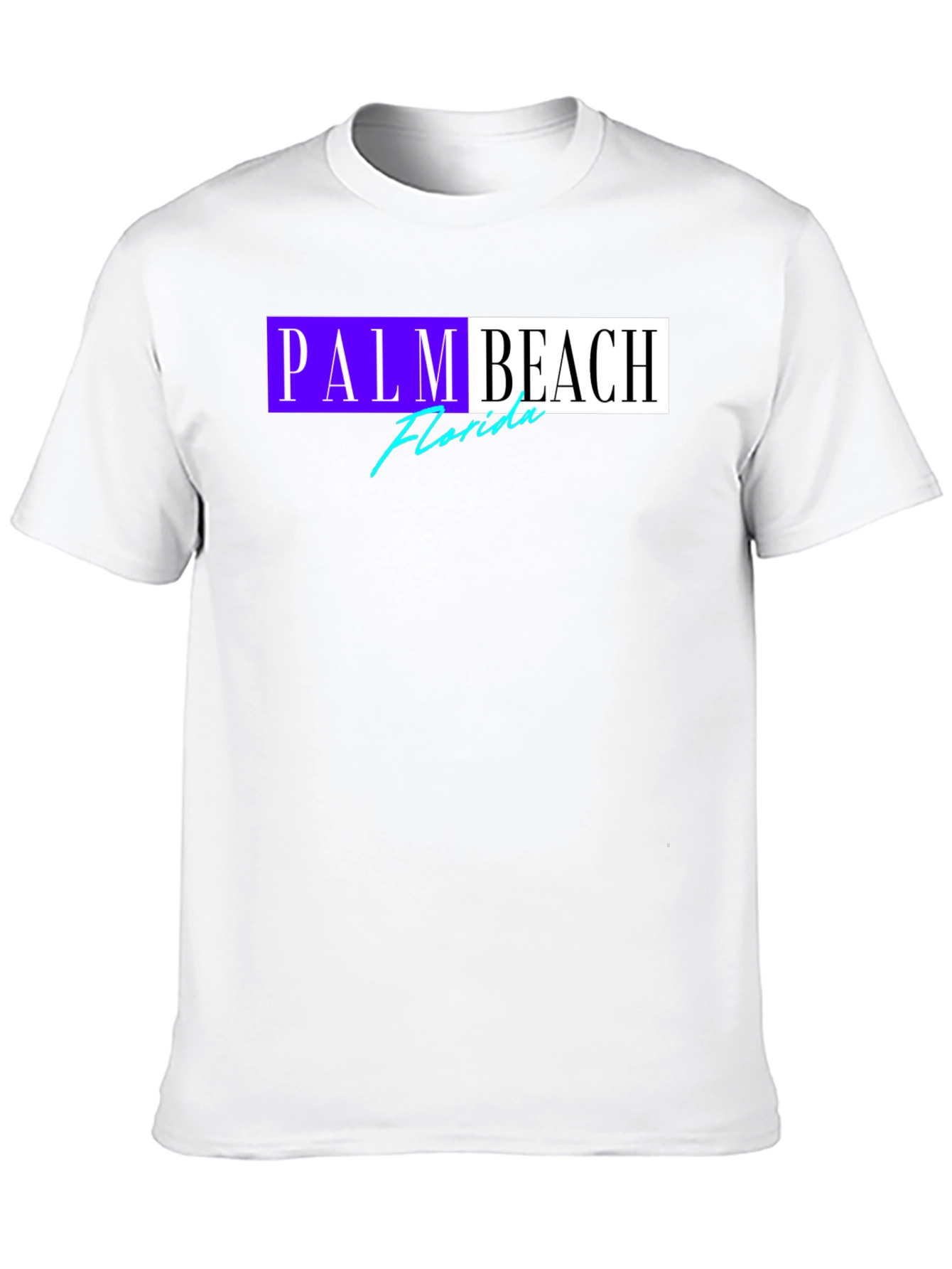 Palm Beach Florida Graphic T-Shirt Black Cotton Tee