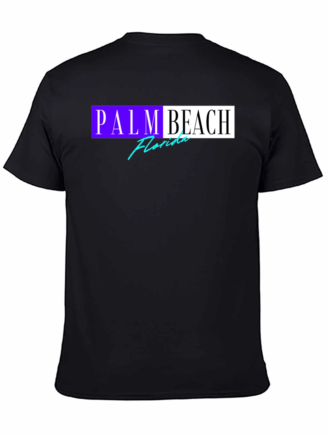 Palm Beach Florida Graphic T-Shirt Black Cotton Tee