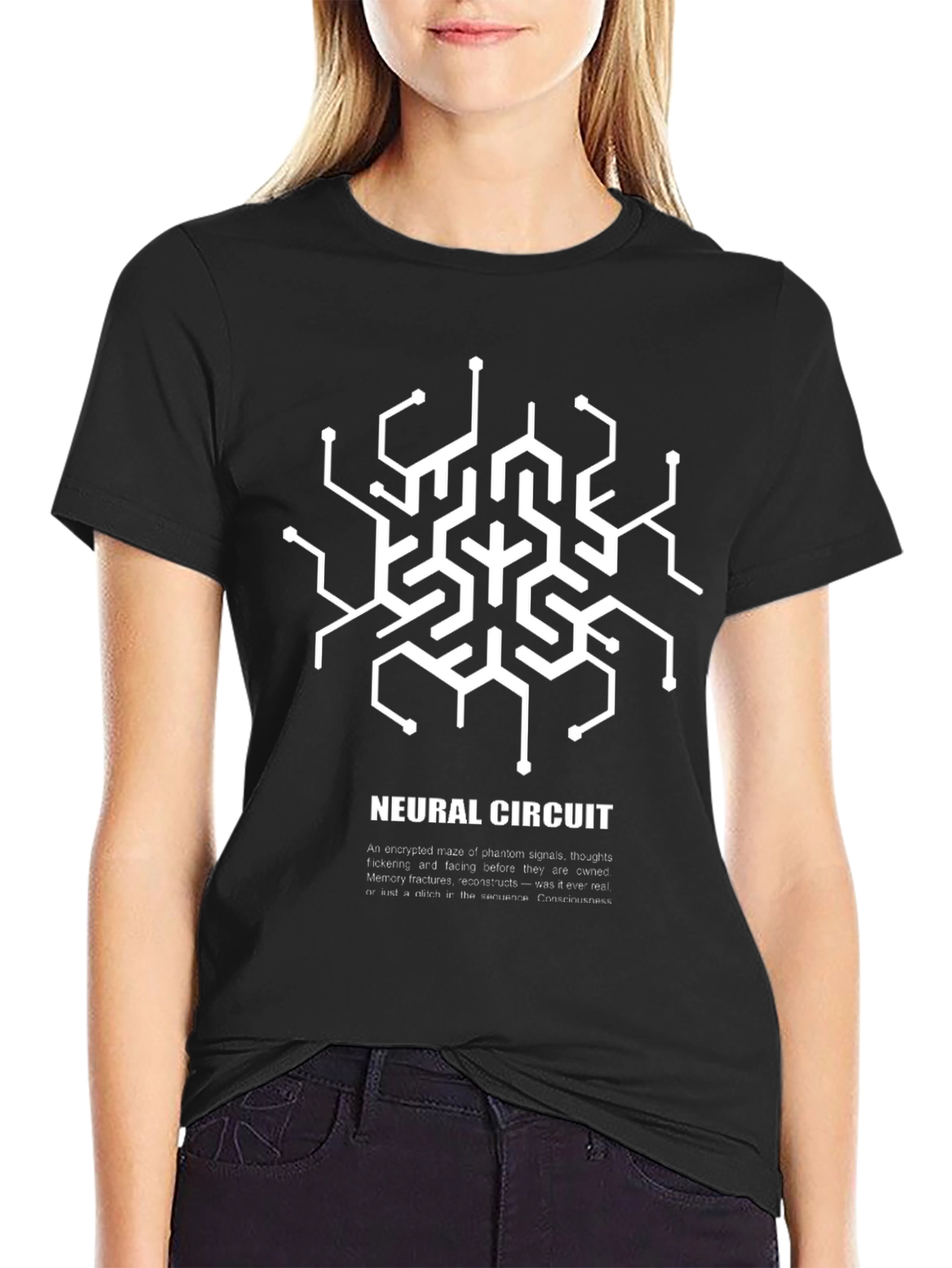 Neural Circuit Graphic T-Shirt - Black