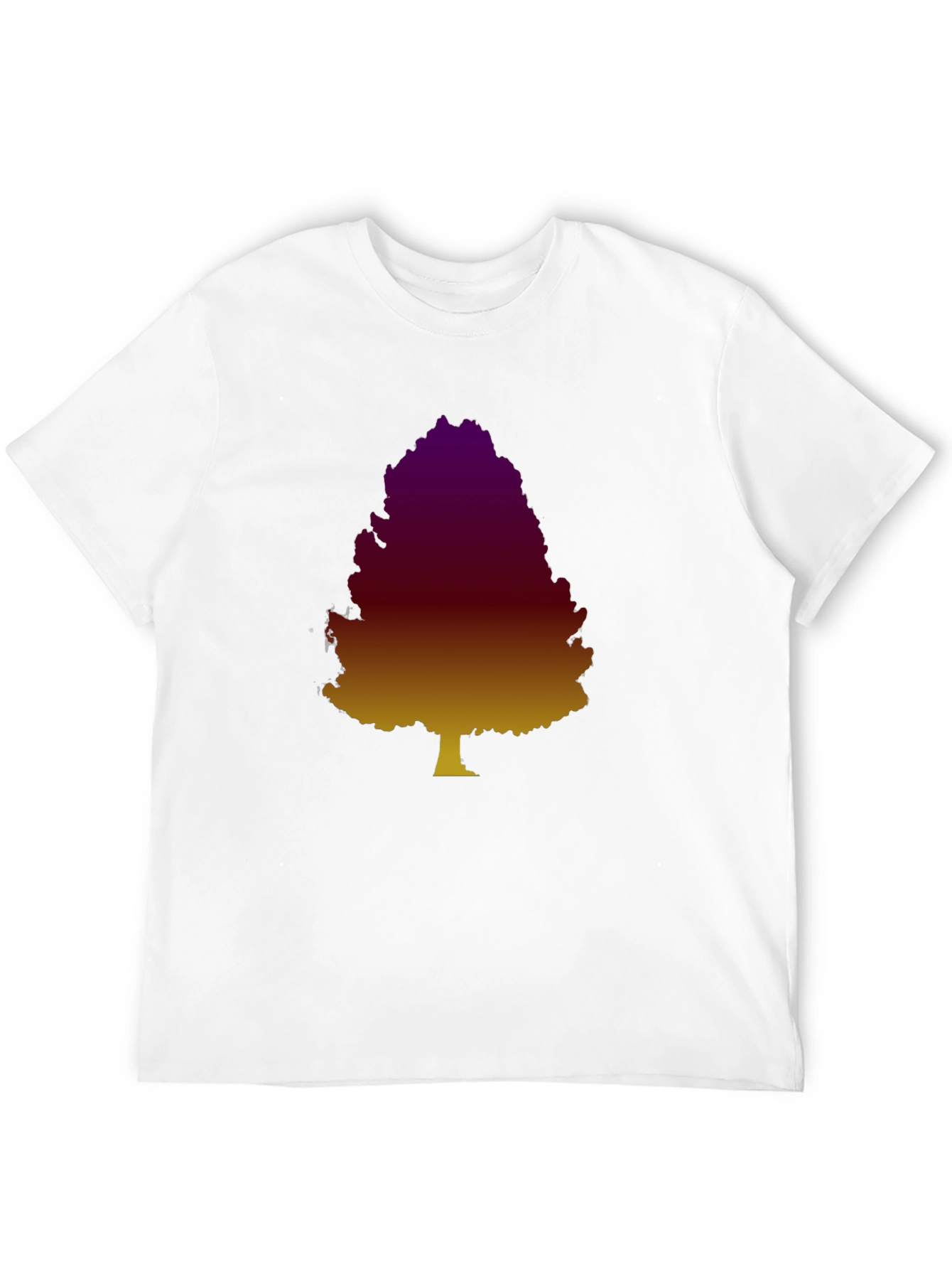 Gradient Tree Graphic Tee - Casual Black T-Shirt