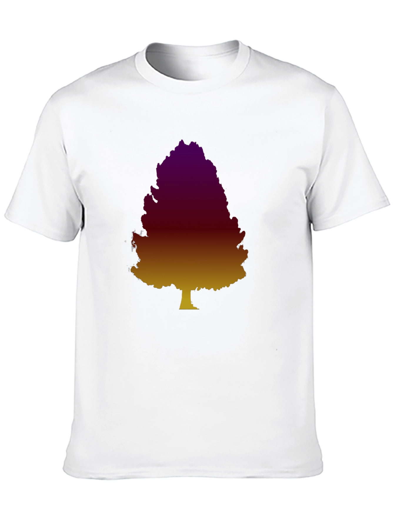 Gradient Tree Graphic Tee - Casual Black T-Shirt
