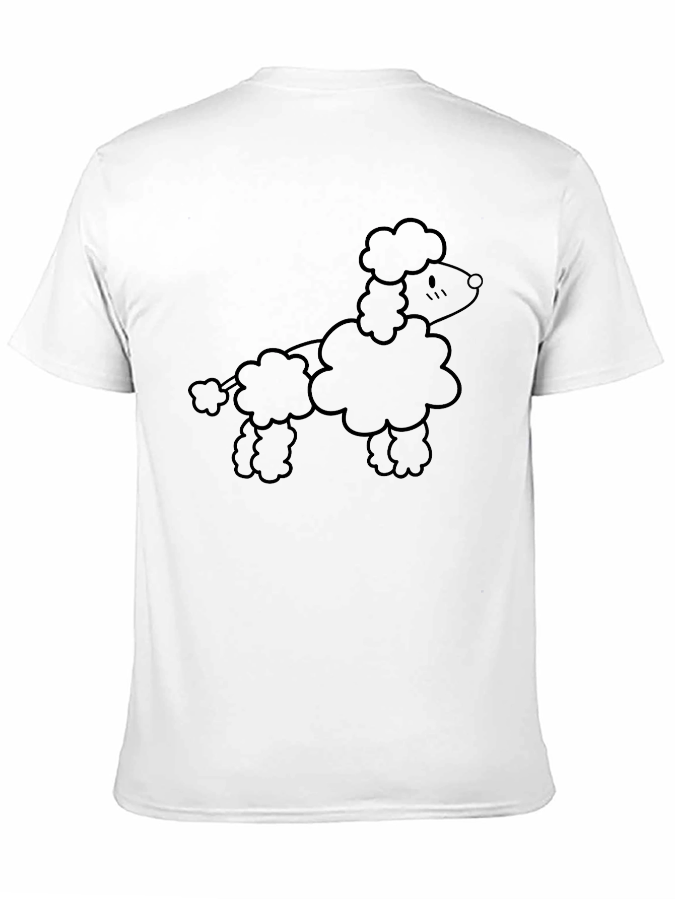 Poodle Outline Graphic Black T-Shirt