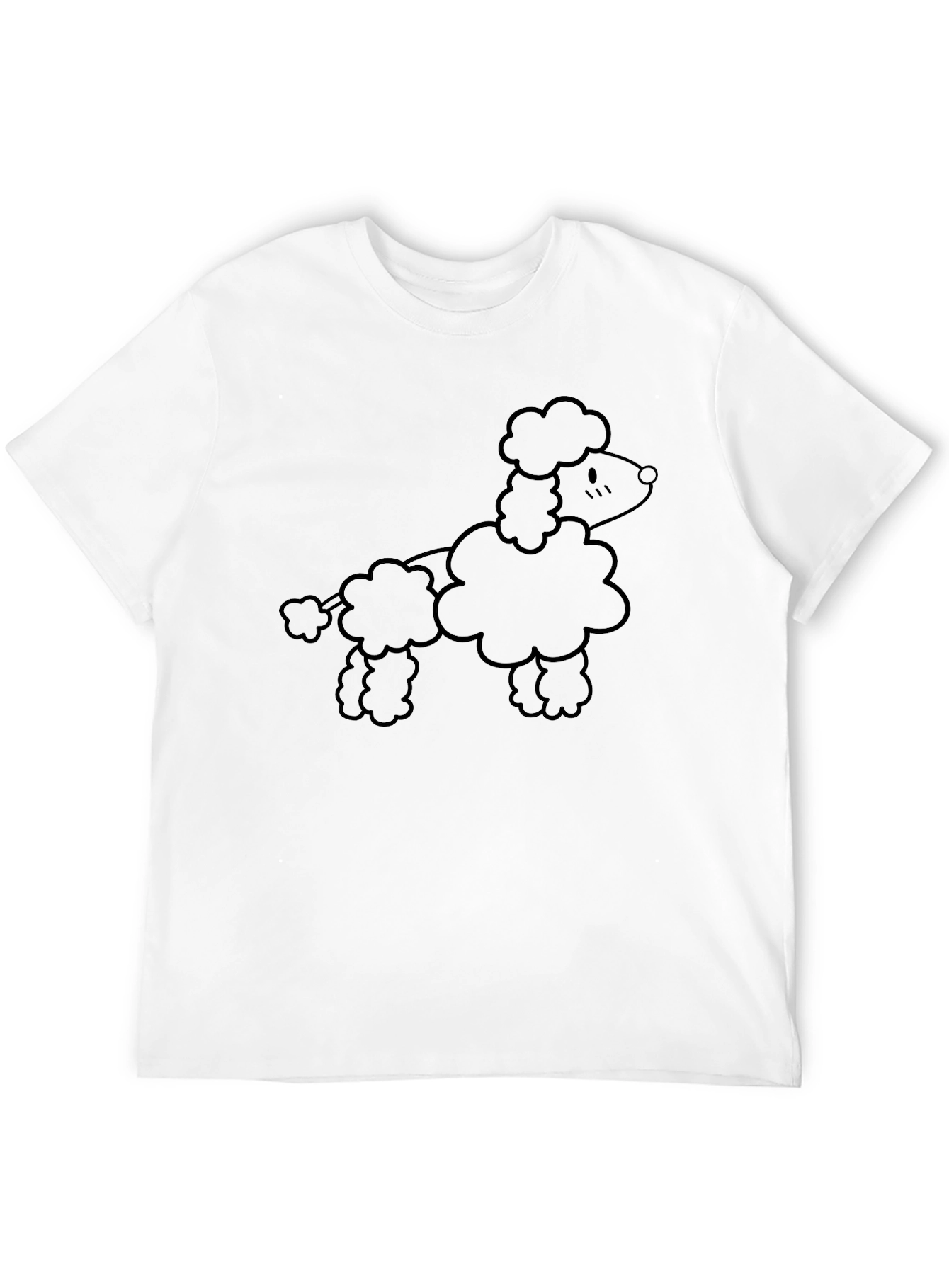 Poodle Outline Graphic Black T-Shirt