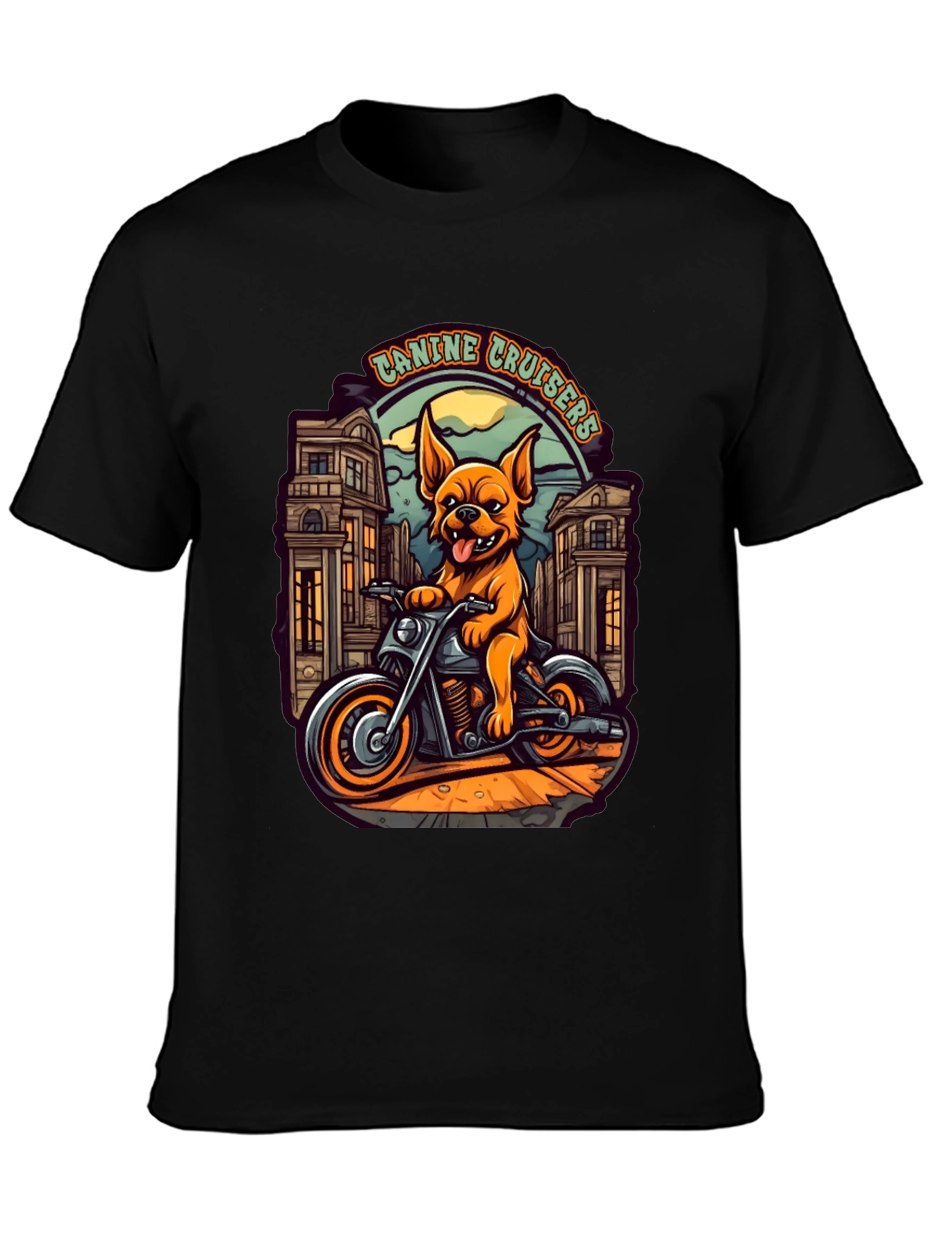 Canine Cruisers Black Graphic T-Shirt