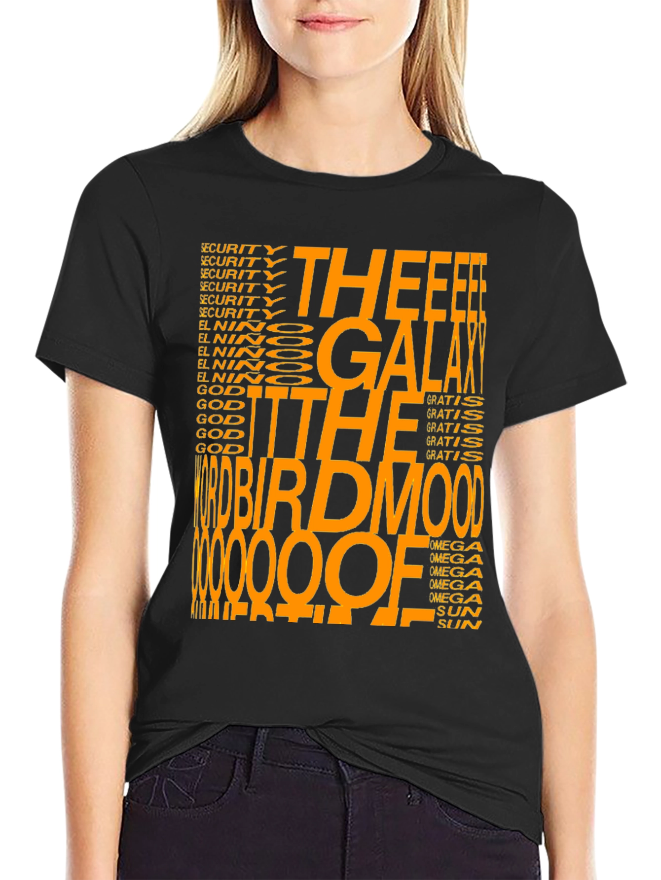 Galaxy Birdmood Graphic Tee - Unisex Black T-Shirt