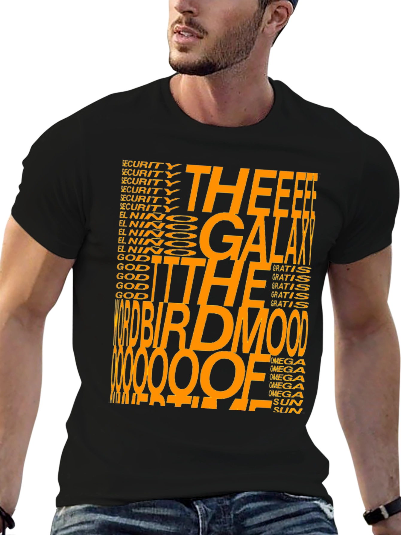 Galaxy Birdmood Graphic Tee - Unisex Black T-Shirt