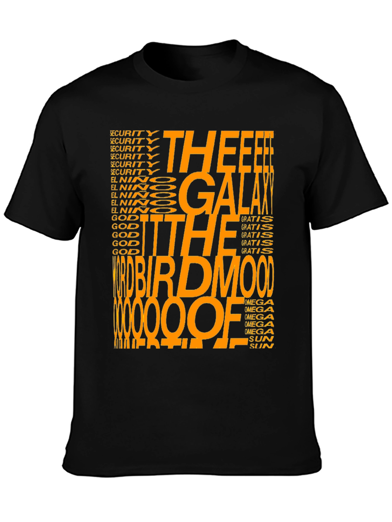 Galaxy Birdmood Graphic Tee - Unisex Black T-Shirt