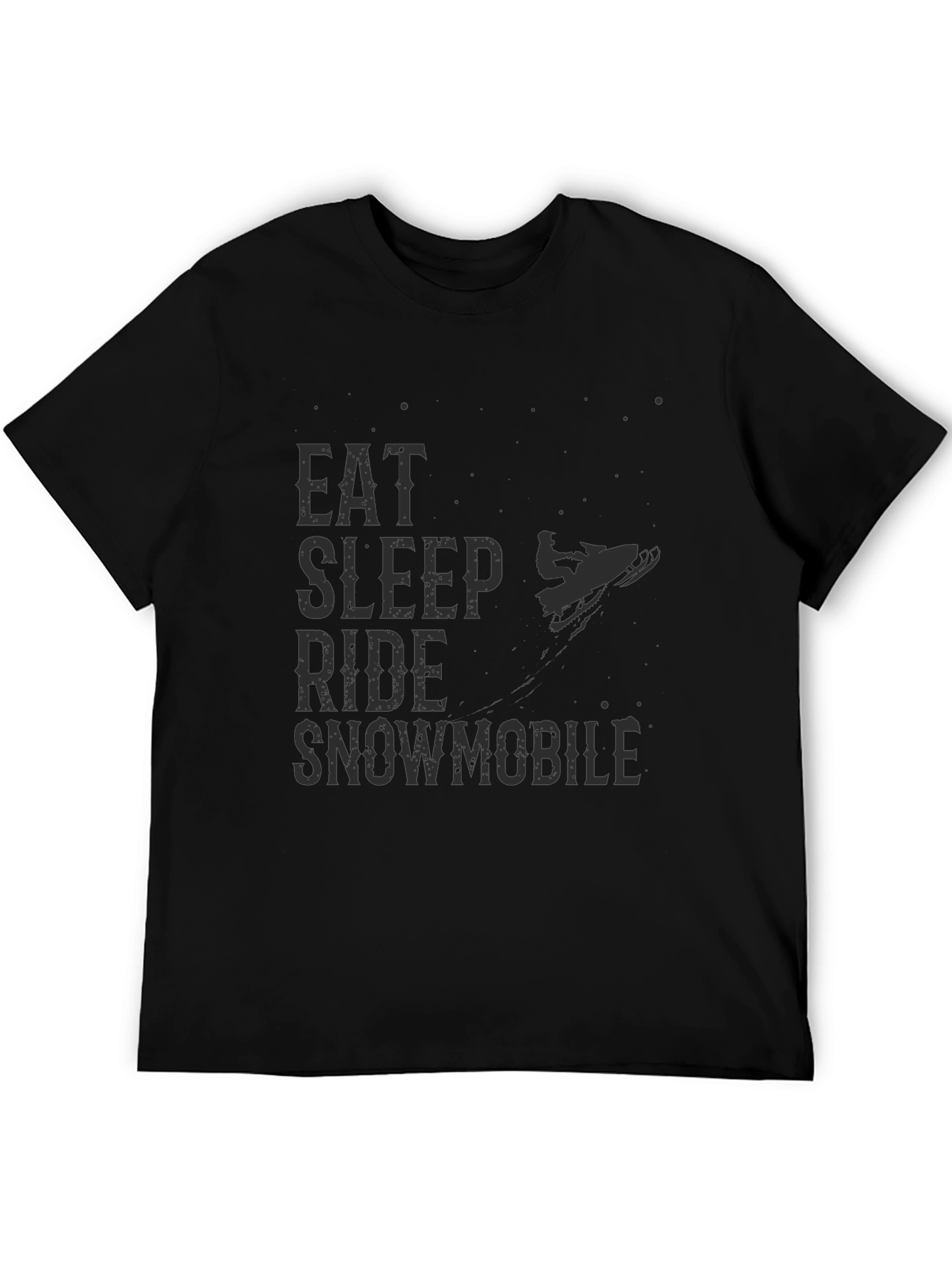 Eat Sleep Ride Snowmobile T-Shirt - Black Graphic Tee