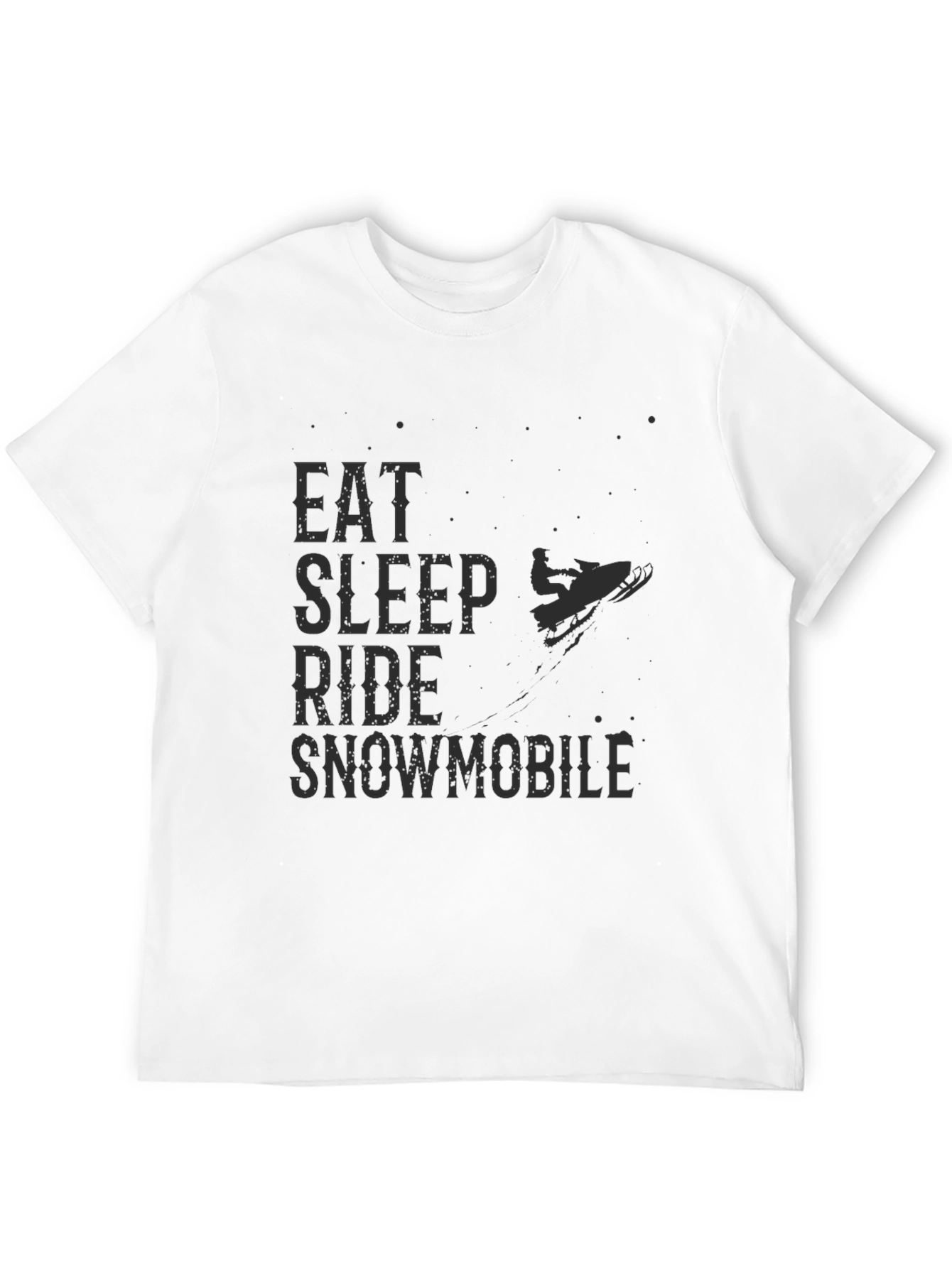 Eat Sleep Ride Snowmobile T-Shirt - Black Graphic Tee
