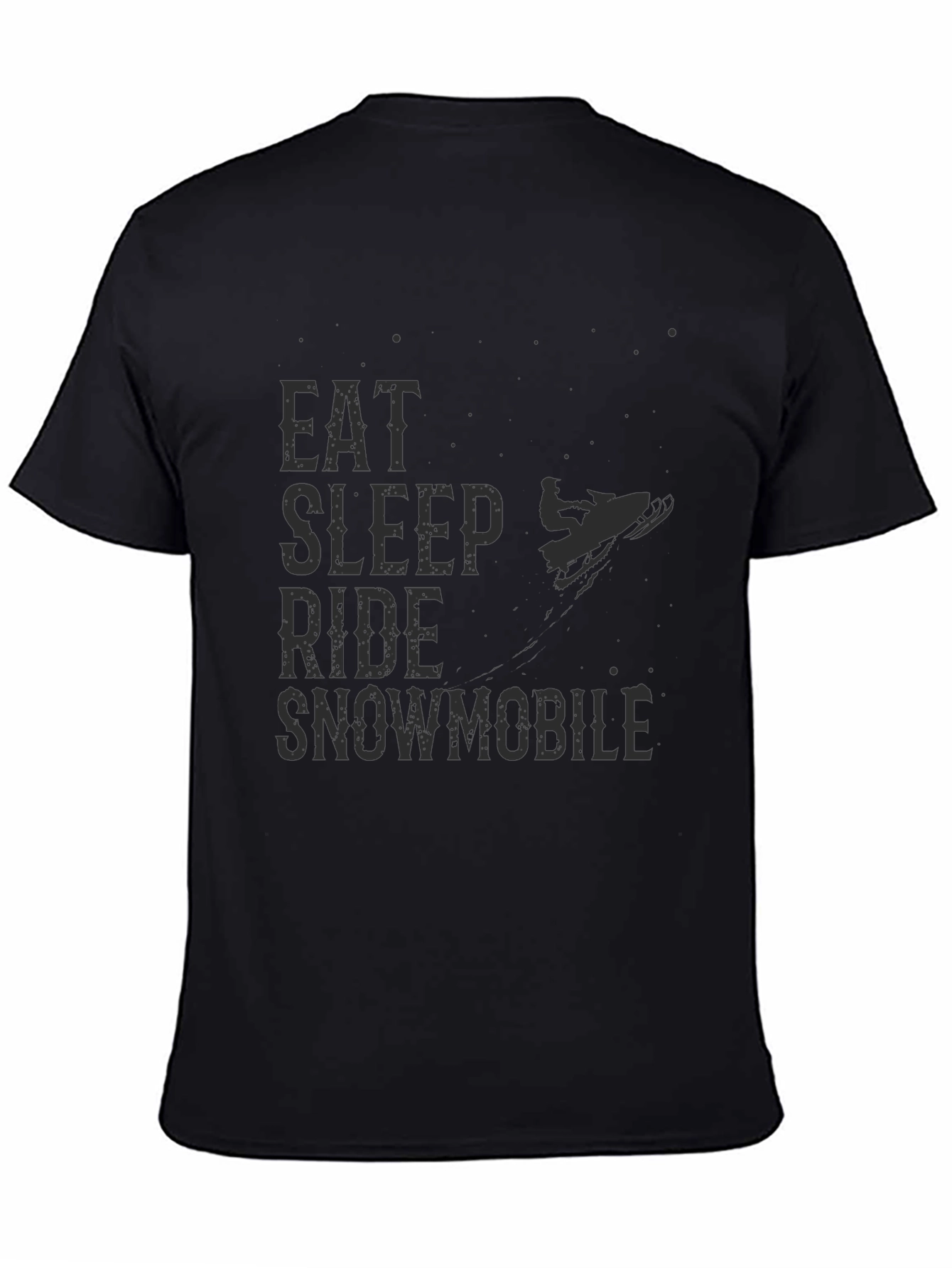 Eat Sleep Ride Snowmobile T-Shirt - Black Graphic Tee