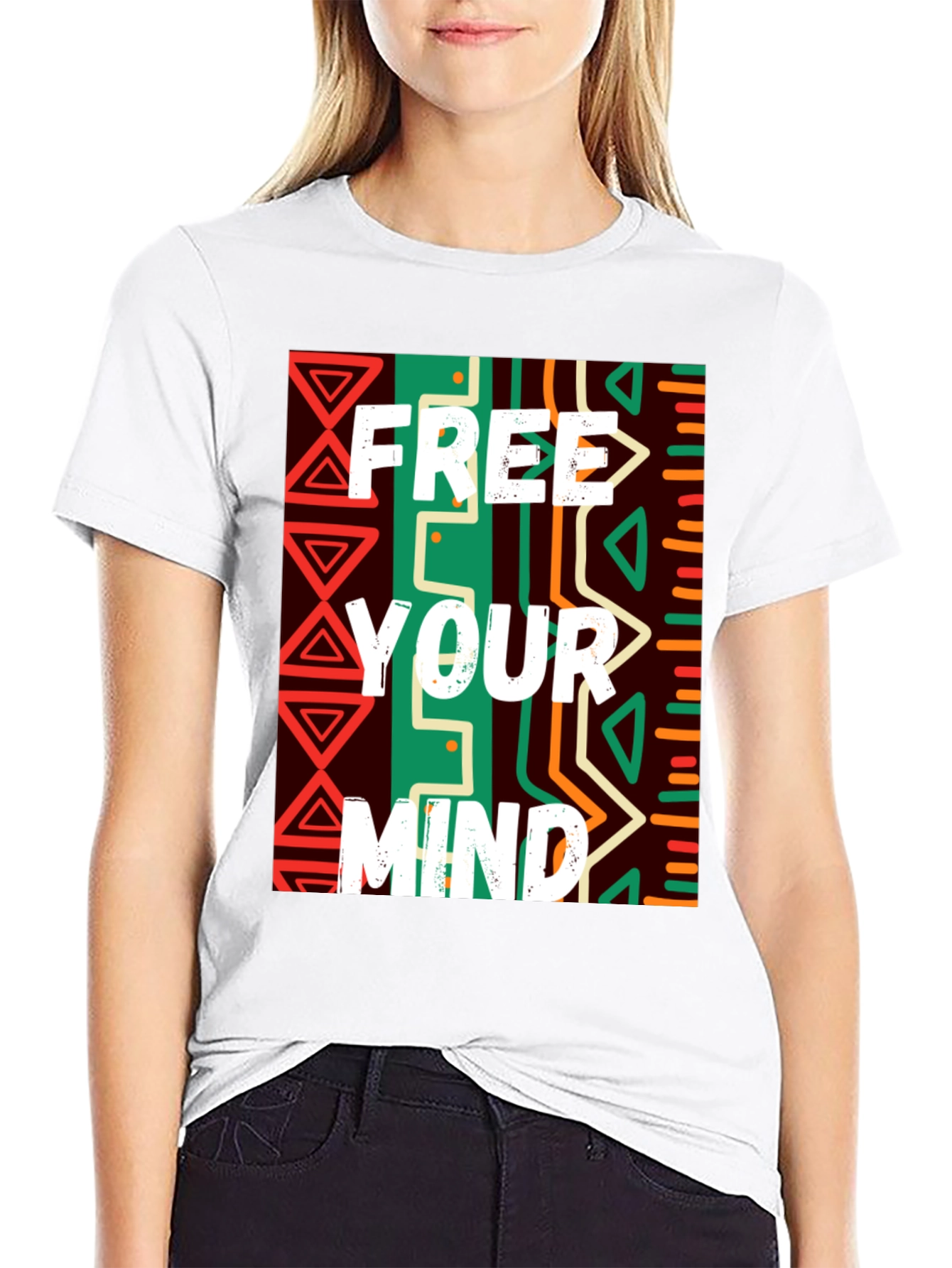 Free Your Mind Graphic Tee - Black Cotton Blend