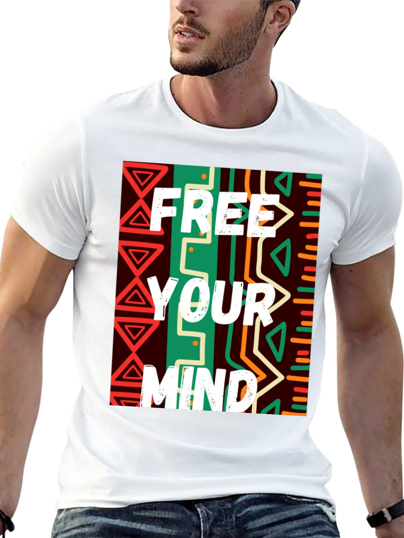 Free Your Mind Graphic Tee - Black Cotton Blend