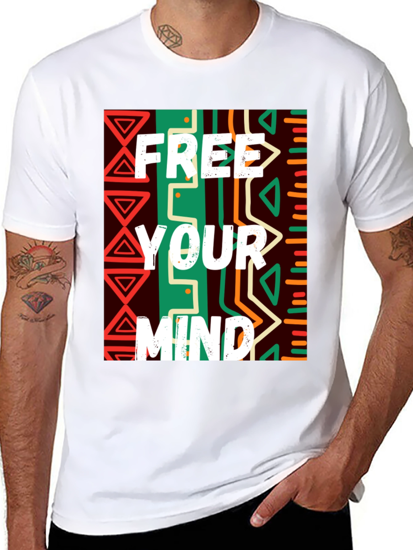 Free Your Mind Graphic Tee - Black Cotton Blend