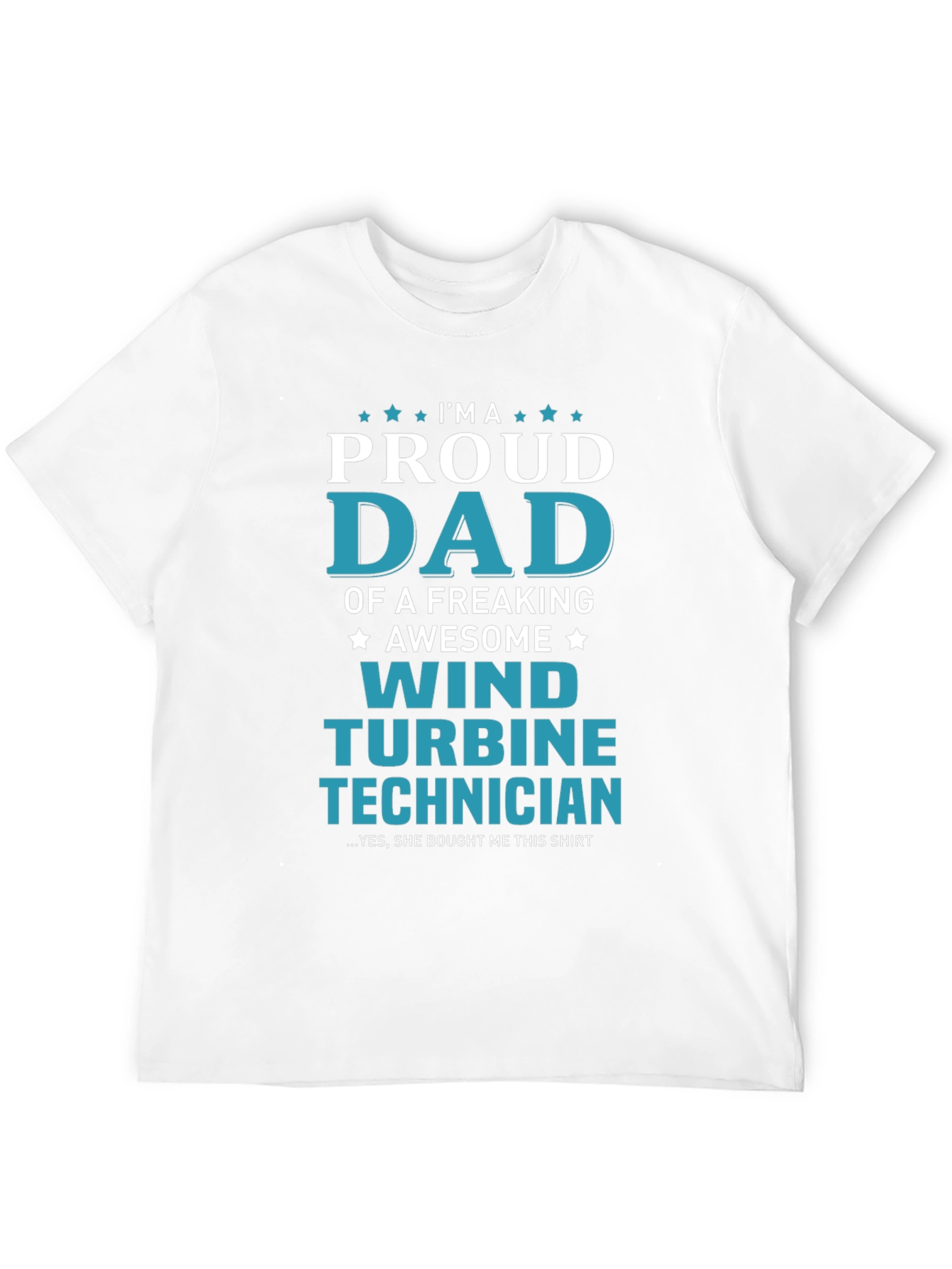 Proud Dad Wind Turbine Technician Graphic T-Shirt