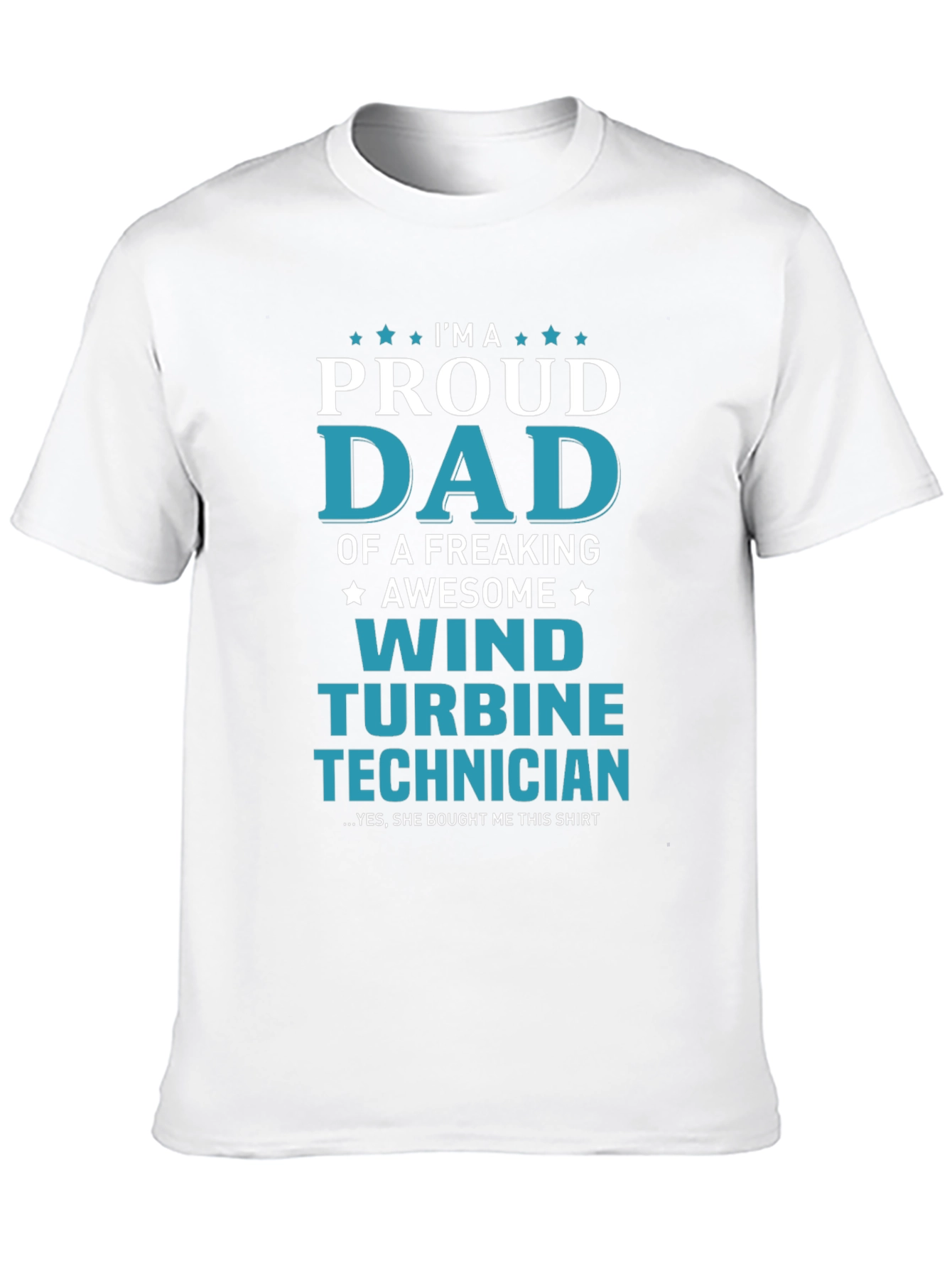 Proud Dad Wind Turbine Technician Graphic T-Shirt