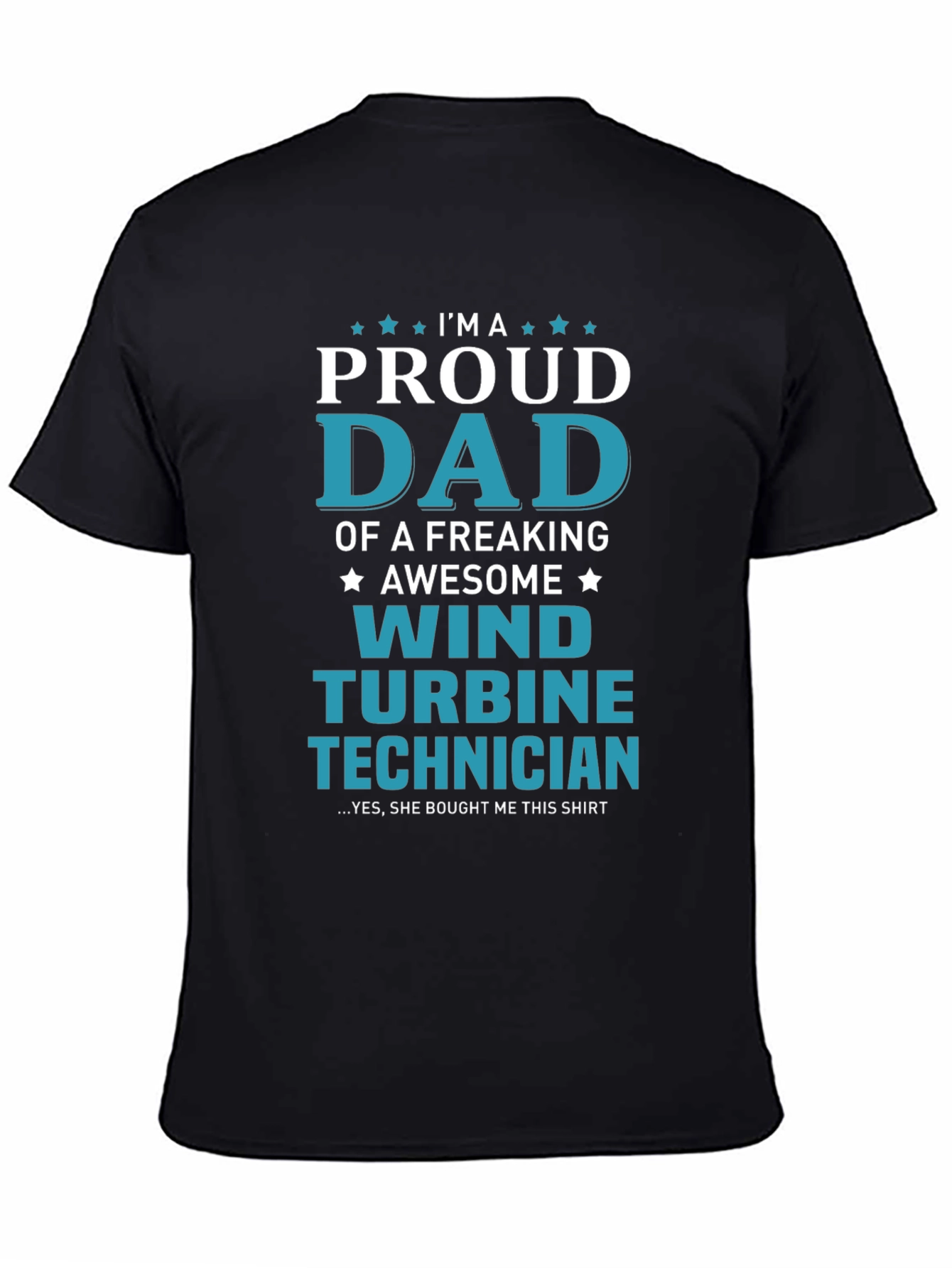 Proud Dad Wind Turbine Technician Graphic T-Shirt
