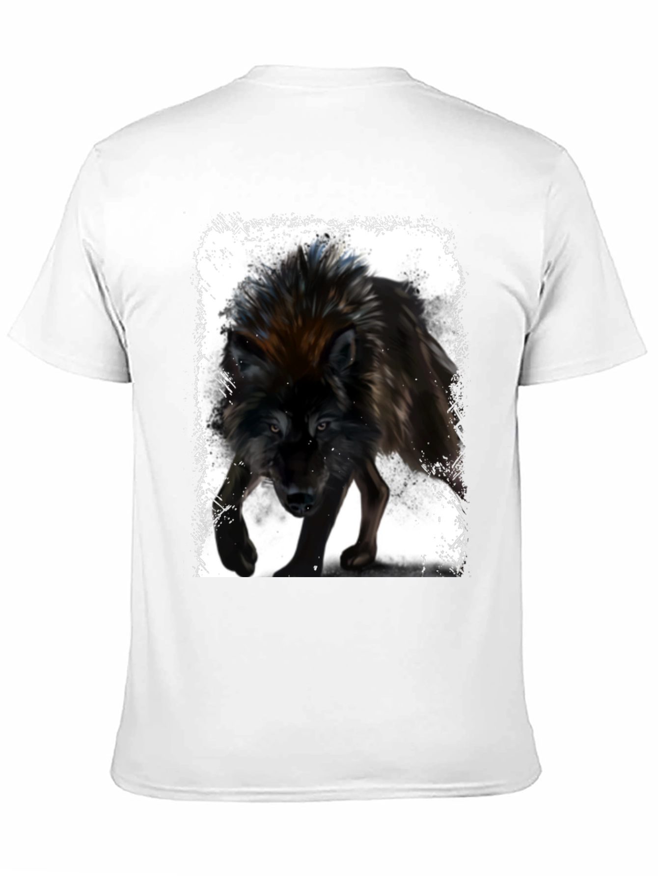 Wolf Graphic Print Black T-Shirt