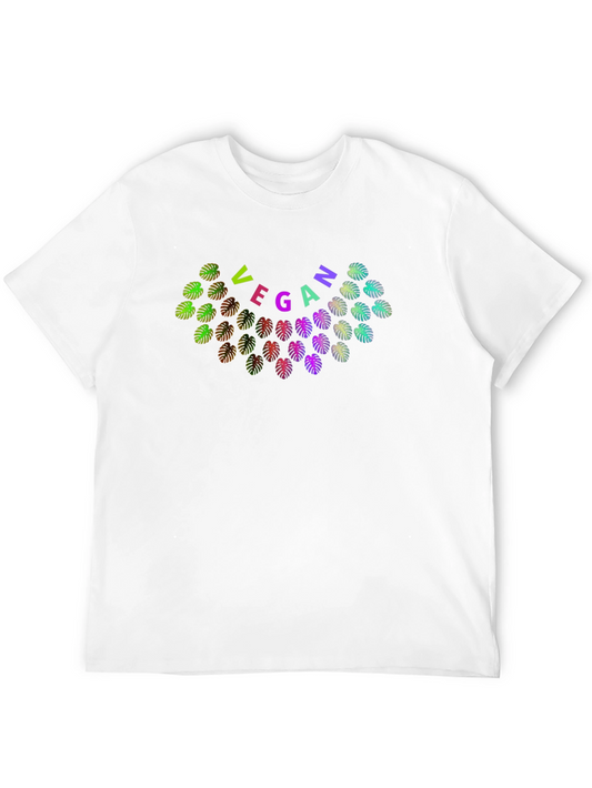 Vegan Monstera Leaf Black T-Shirt
