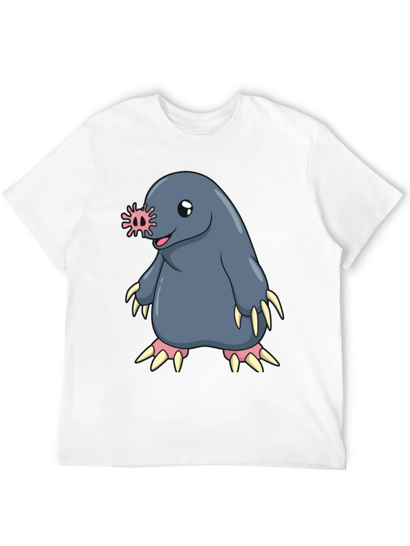 Funny Mole Cartoon Black T-Shirt