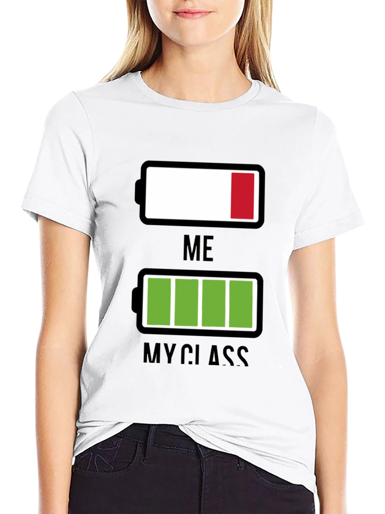 Funny Low Battery T-Shirt - Me vs. My Class