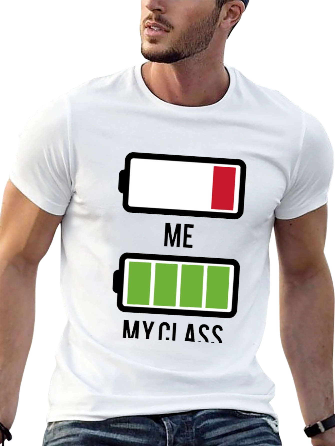 Funny Low Battery T-Shirt - Me vs. My Class