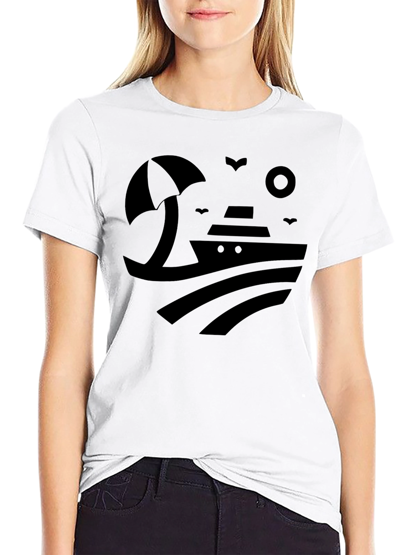 Cruise Ship Graphic Tee - Black