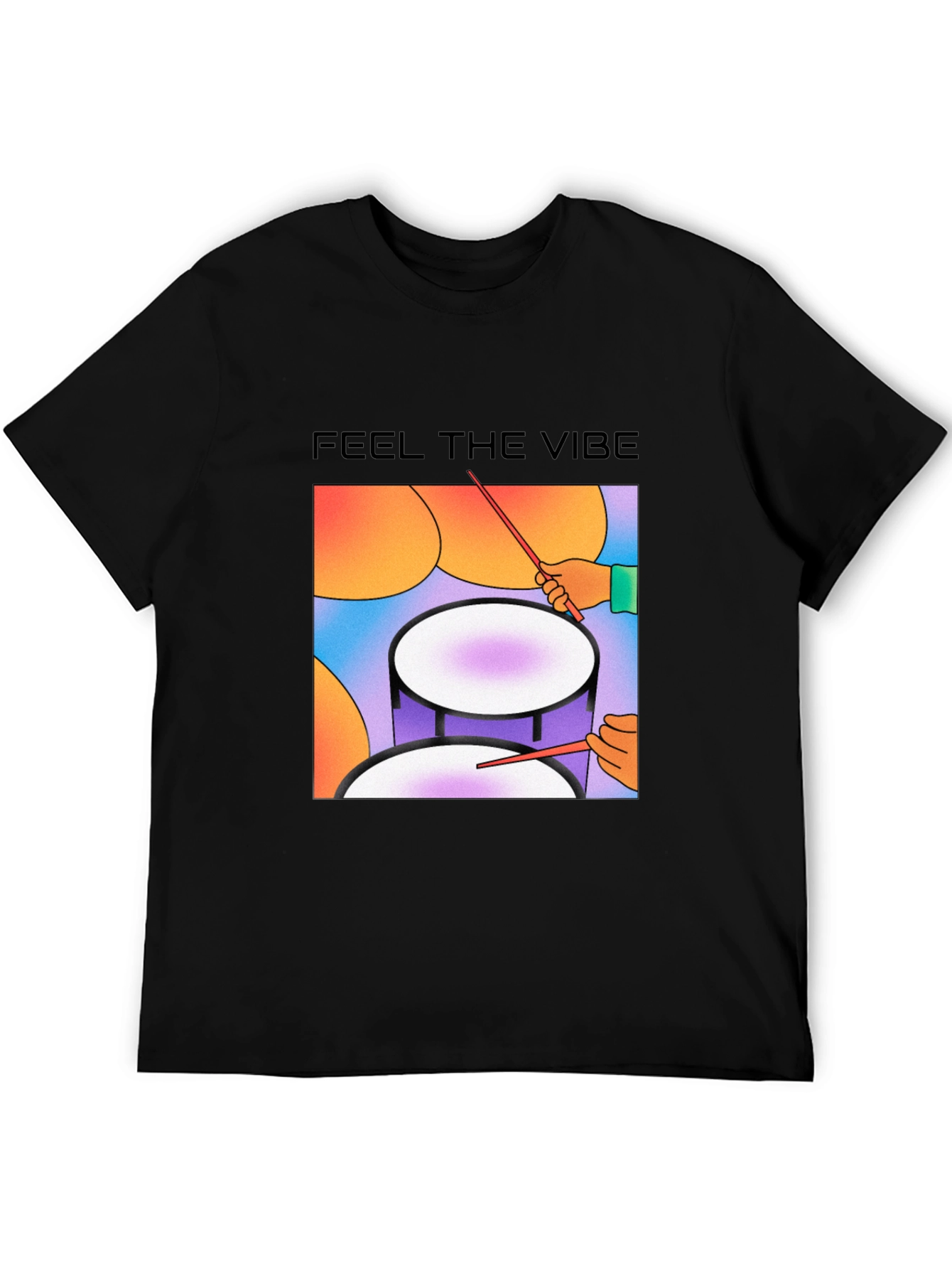 Feel The Vibe Graphic Tee - Drum Design