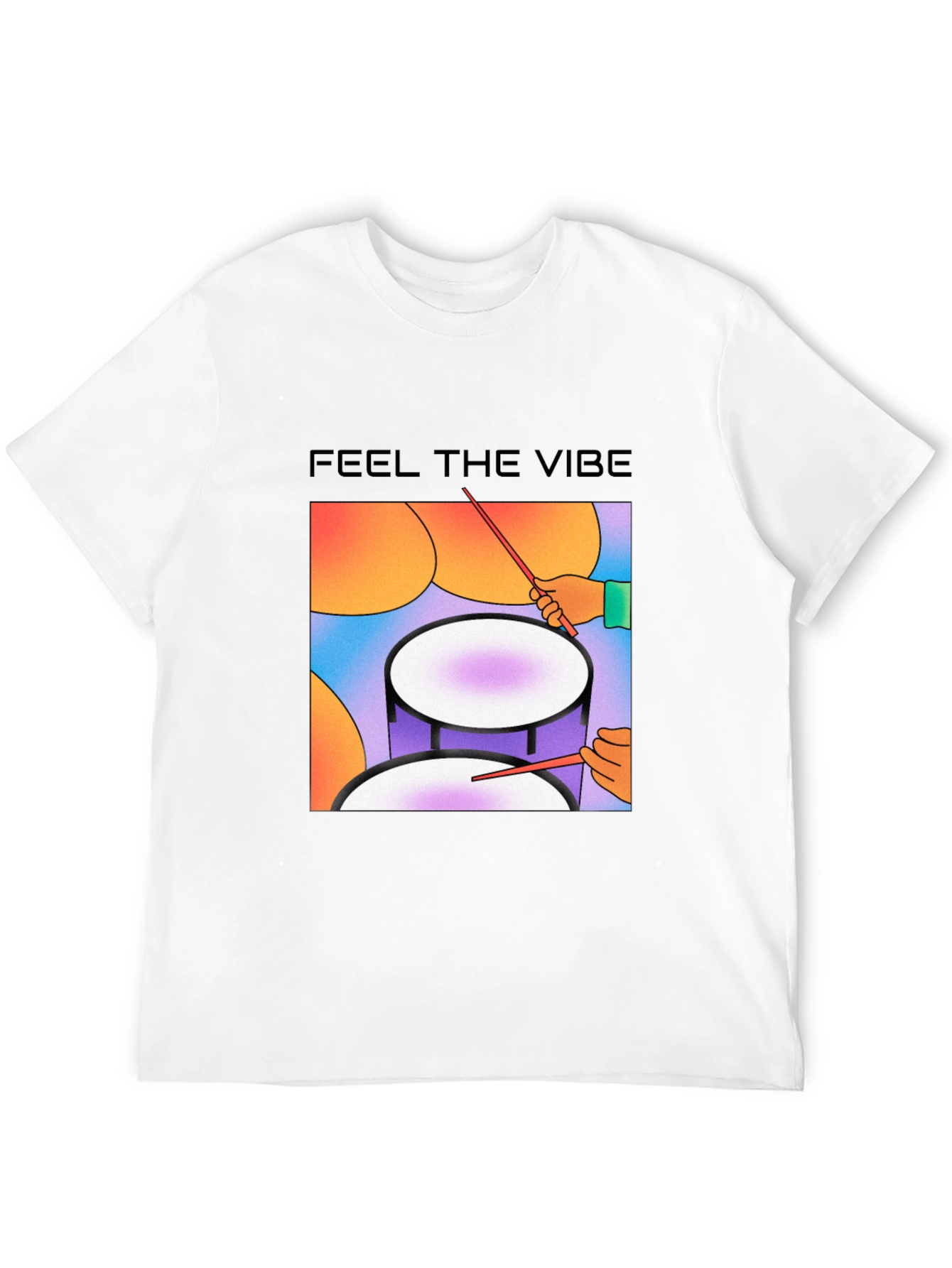 Feel The Vibe Graphic Tee - Drum Design