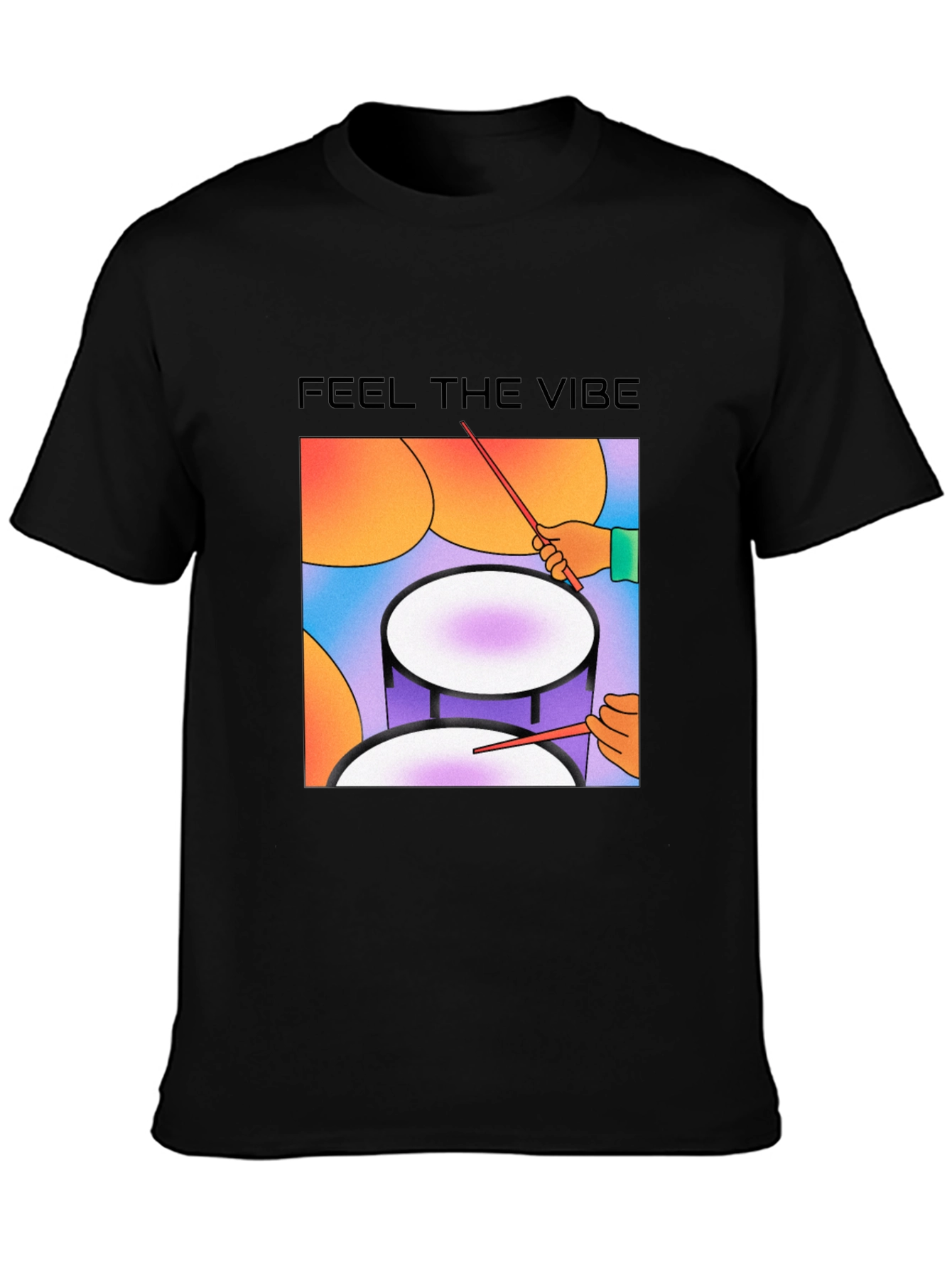 Feel The Vibe Graphic Tee - Drum Design