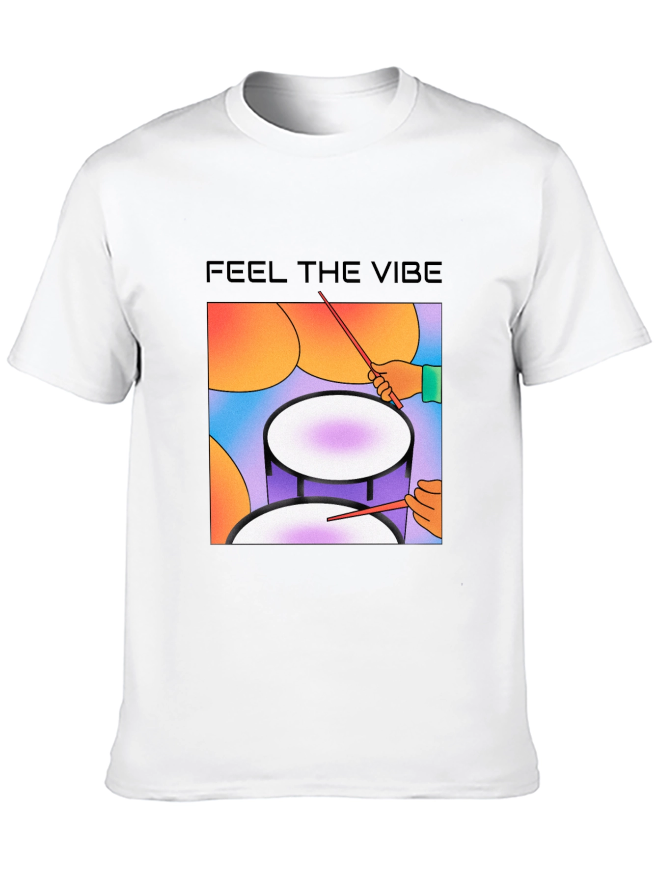 Feel The Vibe Graphic Tee - Drum Design