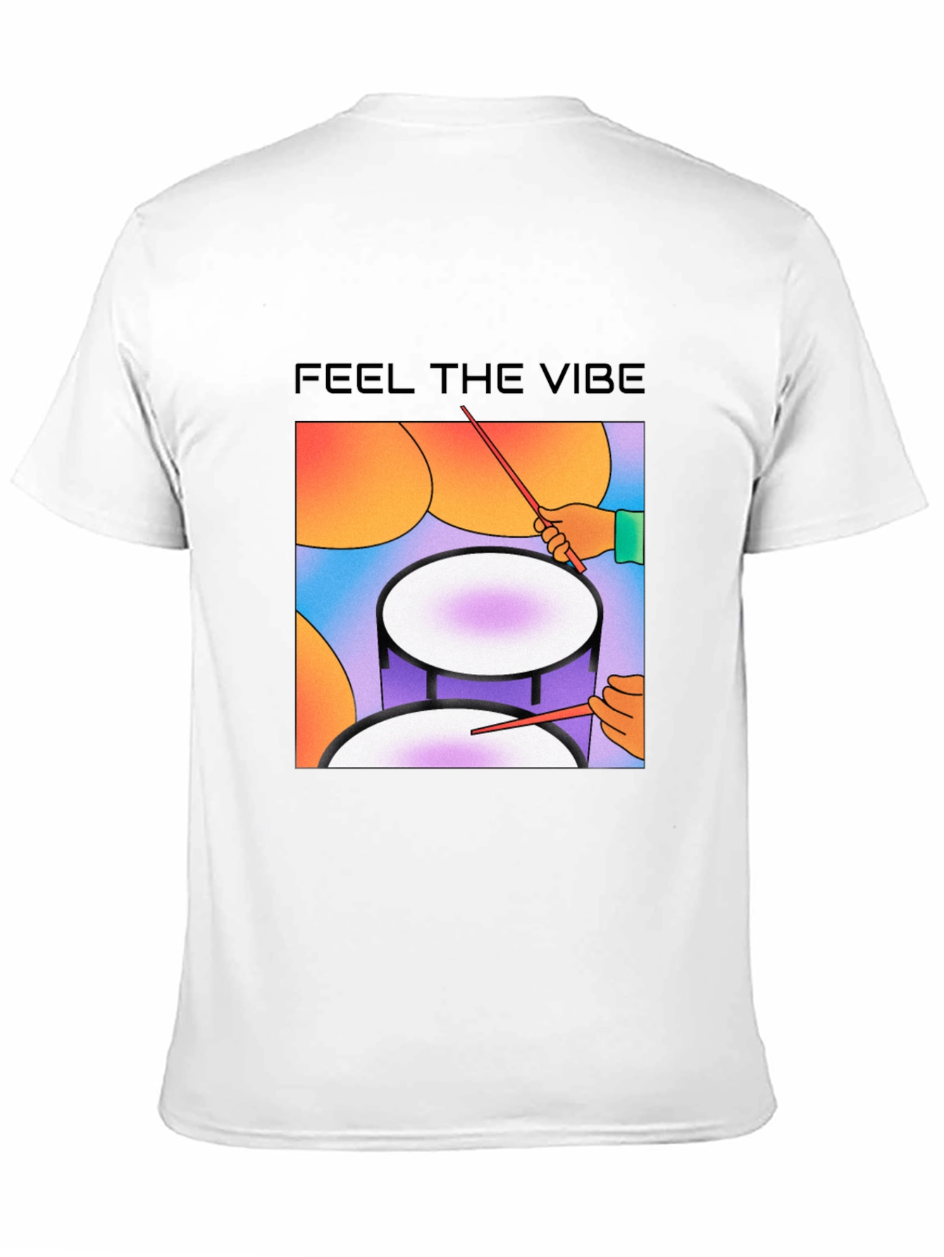 Feel The Vibe Graphic Tee - Drum Design