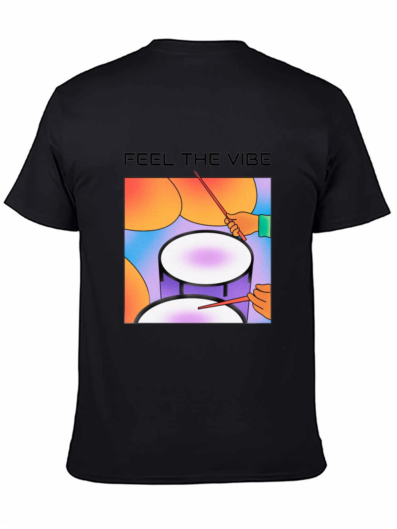 Feel The Vibe Graphic Tee - Drum Design