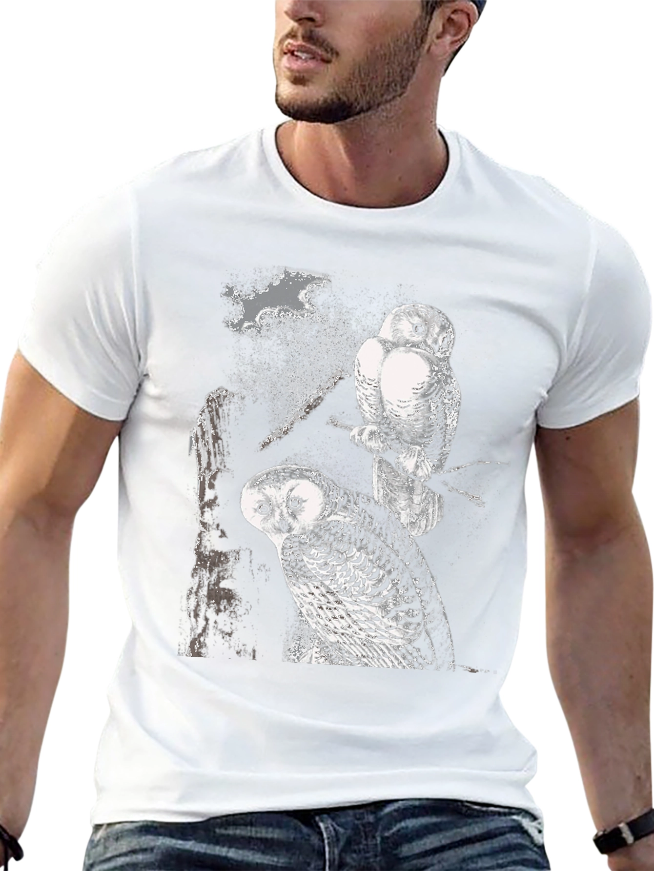 Two Owls Black T-Shirt | Nature Lovers