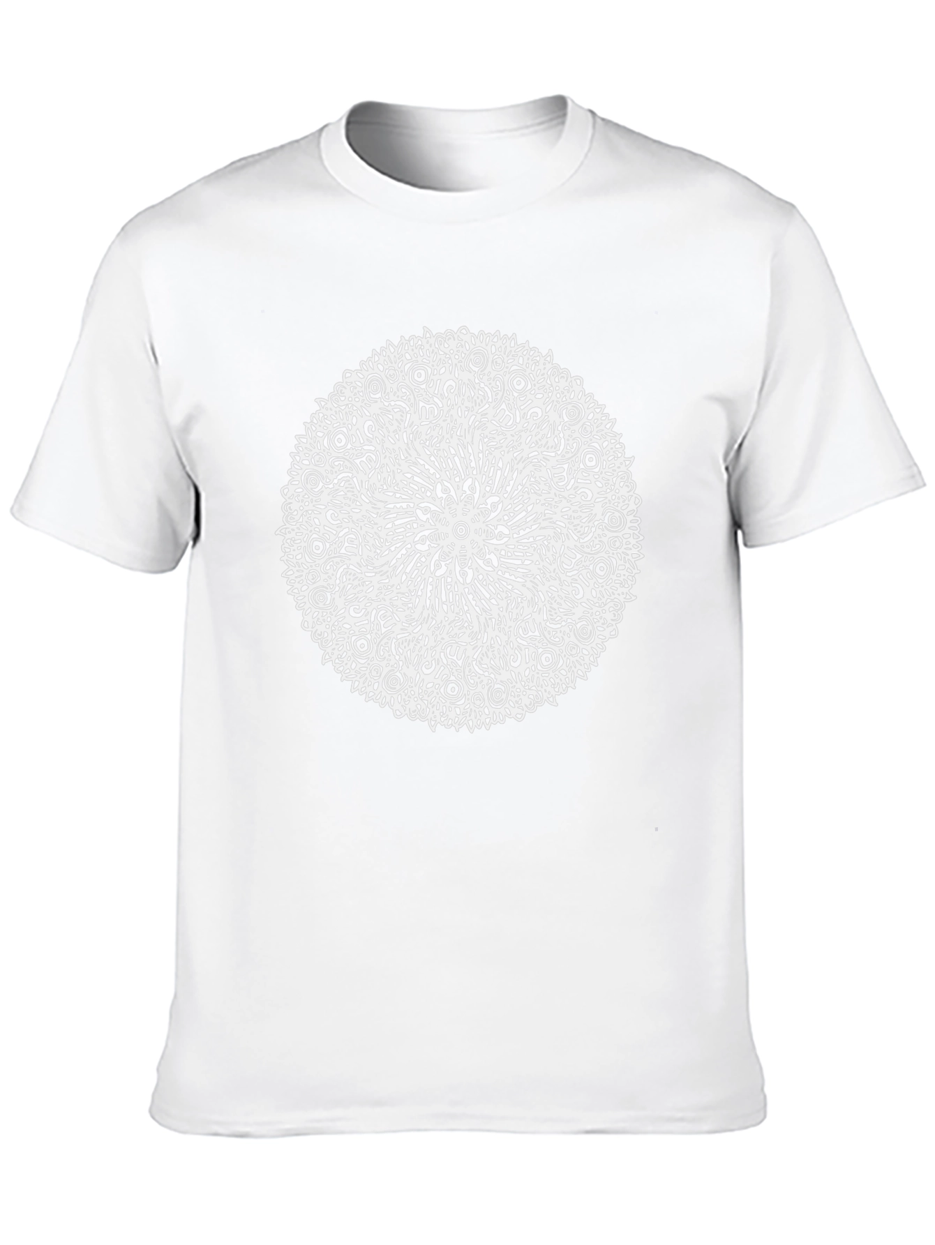 Abstract Mandala Graphic Tee - Black Cotton T-Shirt