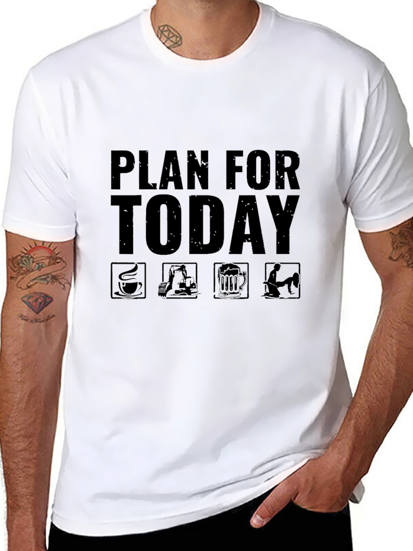 Plan for Today Black T-Shirt