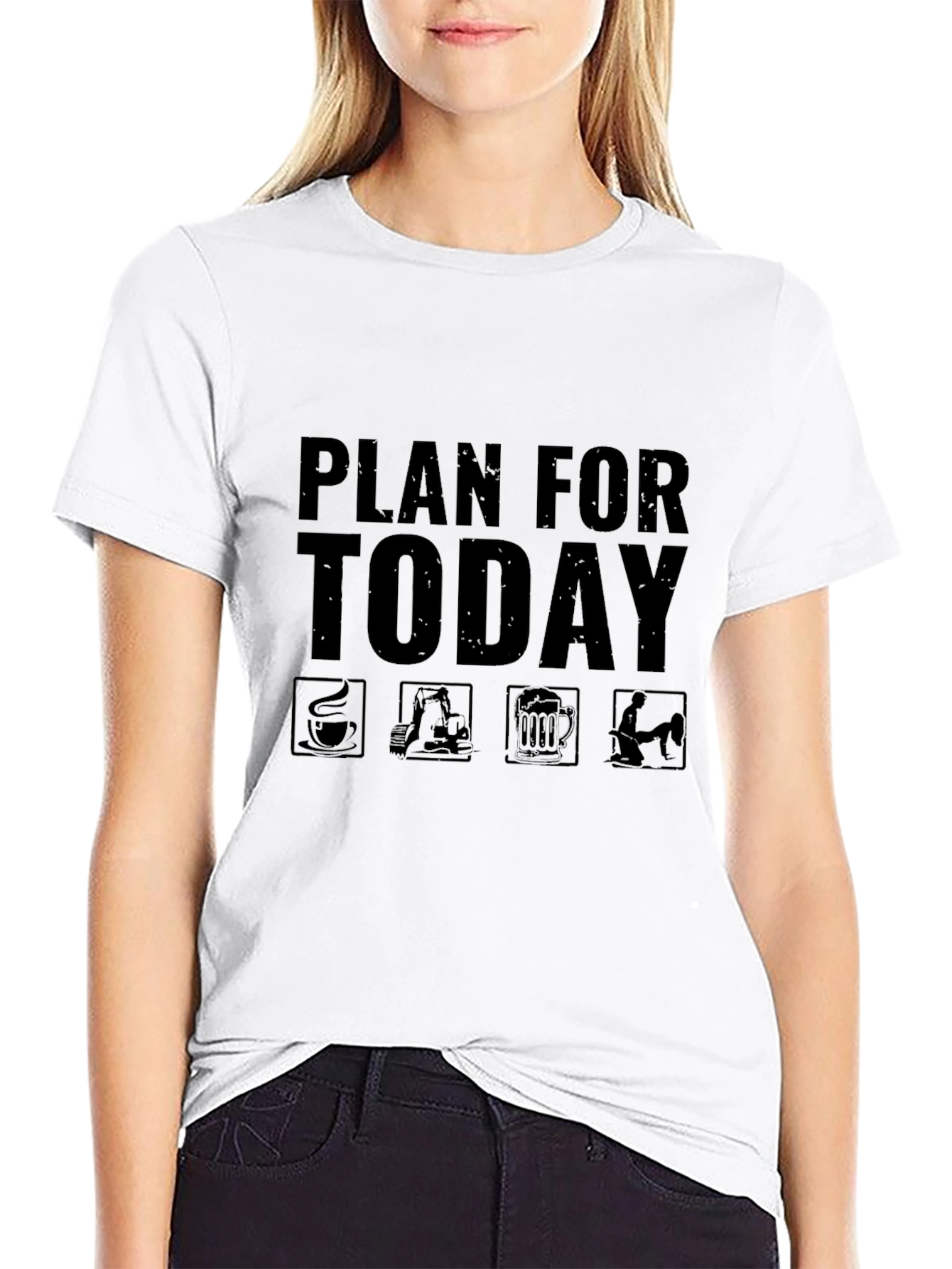 Plan for Today Black T-Shirt