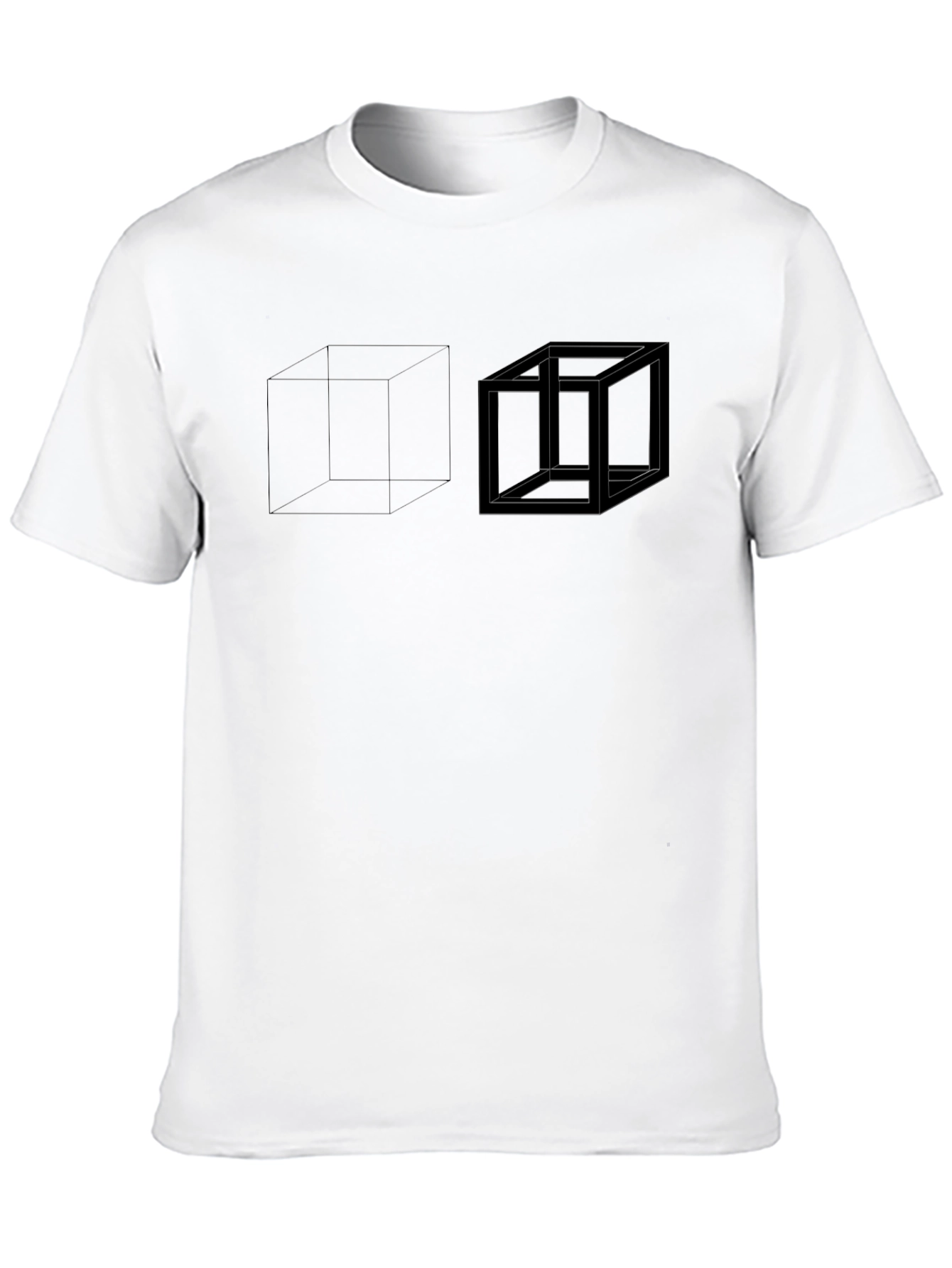 Impossible Cube Graphic Black T-Shirt