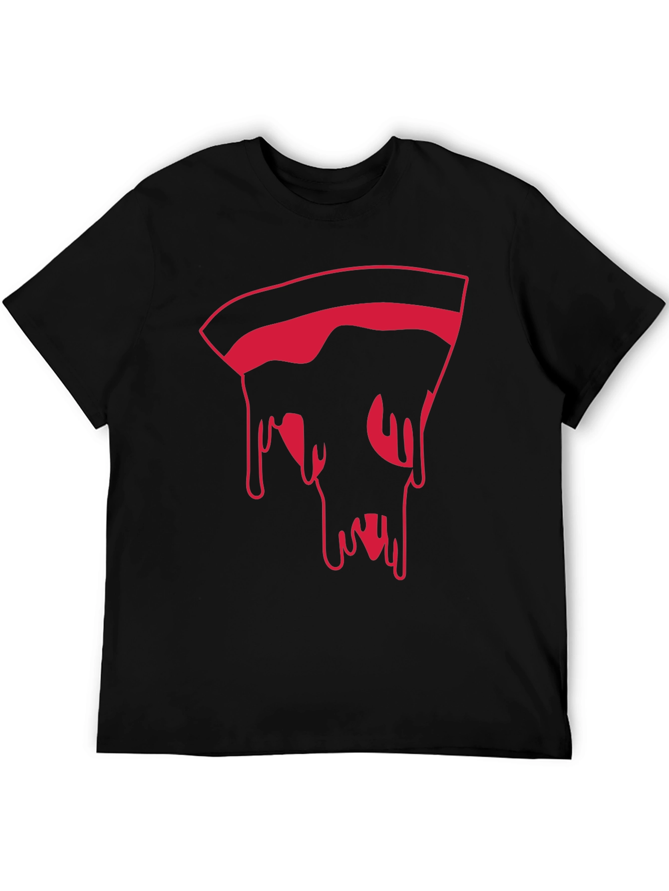Pizza Slice Graphic Tee - Modern Mens Black T-Shirt