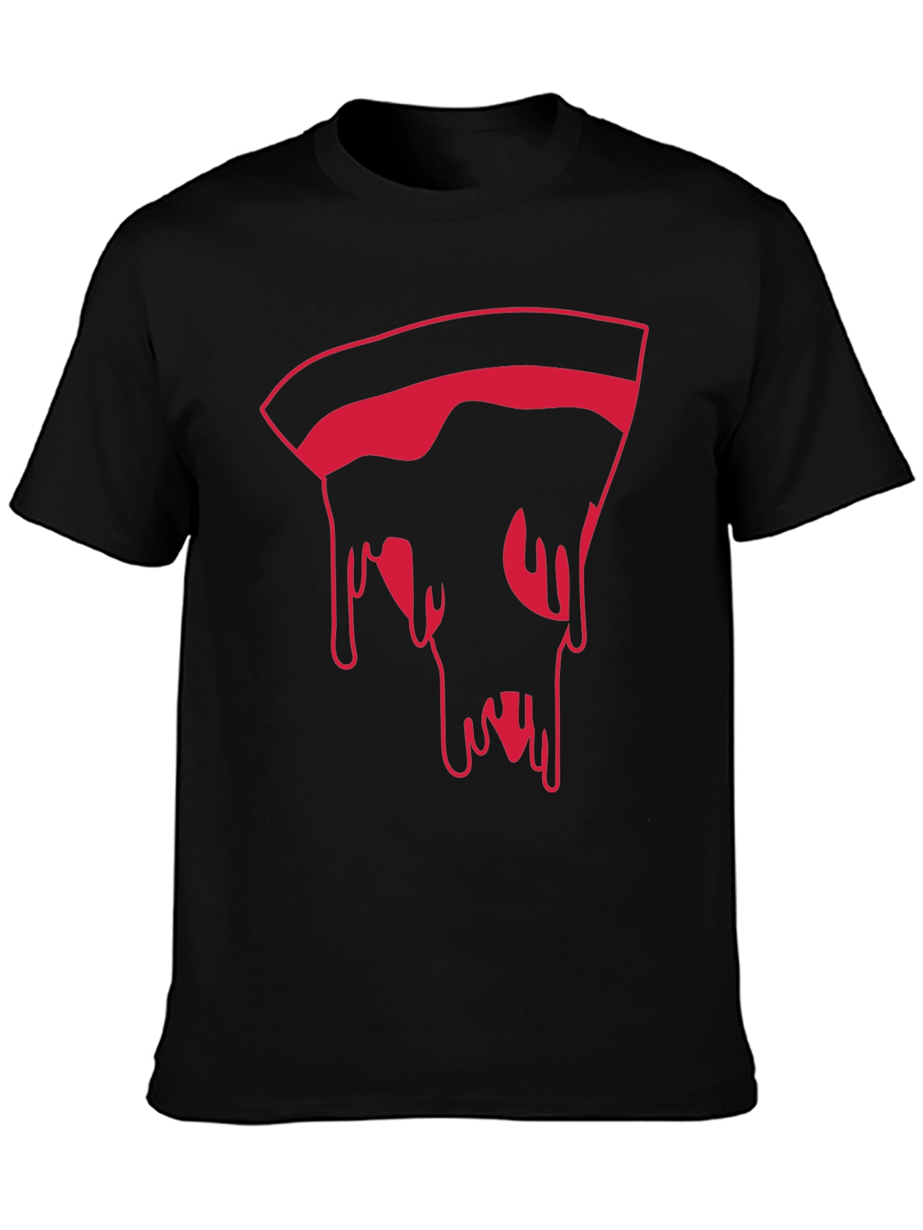 Pizza Slice Graphic Tee - Modern Mens Black T-Shirt