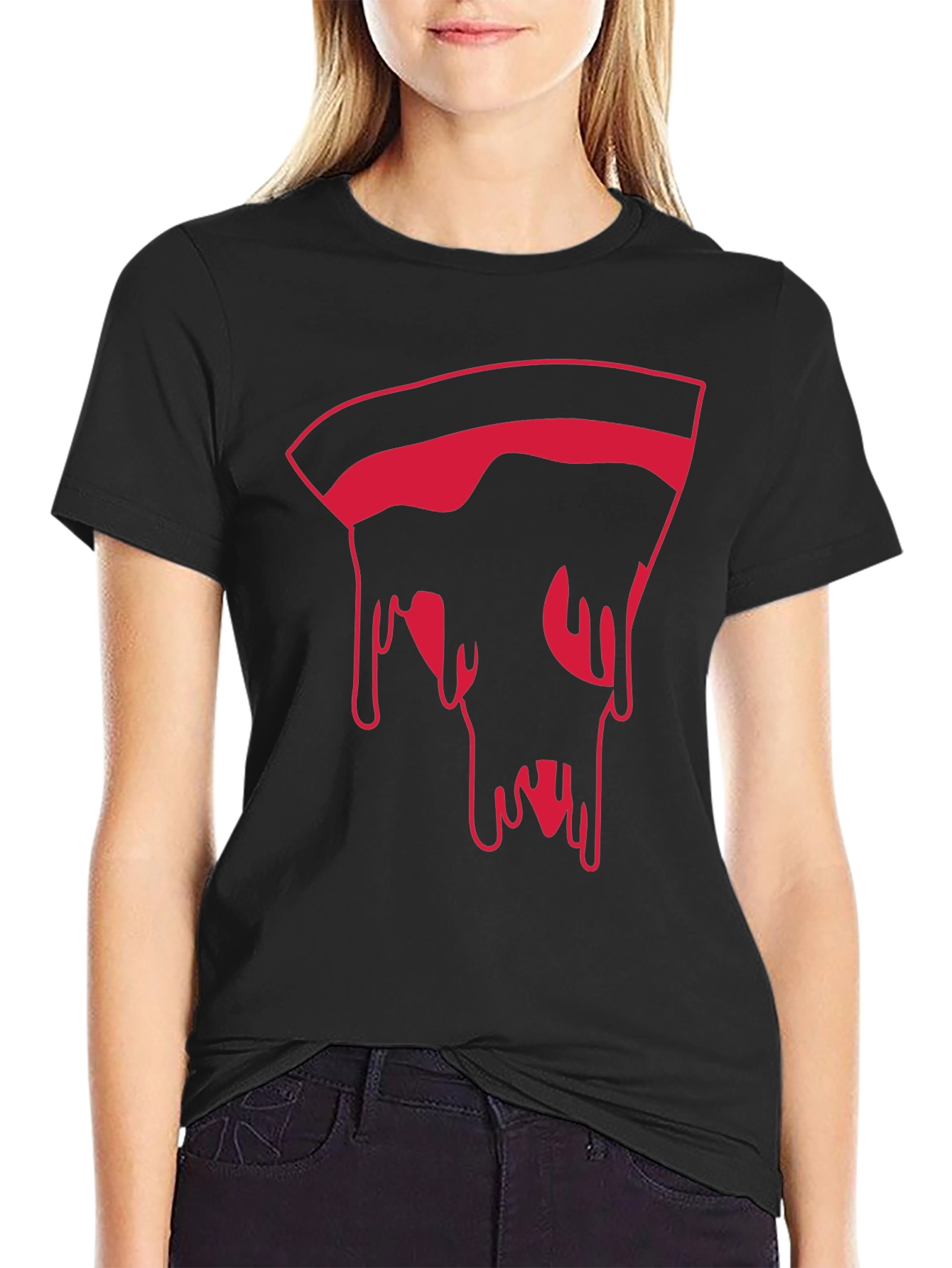 Pizza Slice Graphic Tee - Modern Mens Black T-Shirt