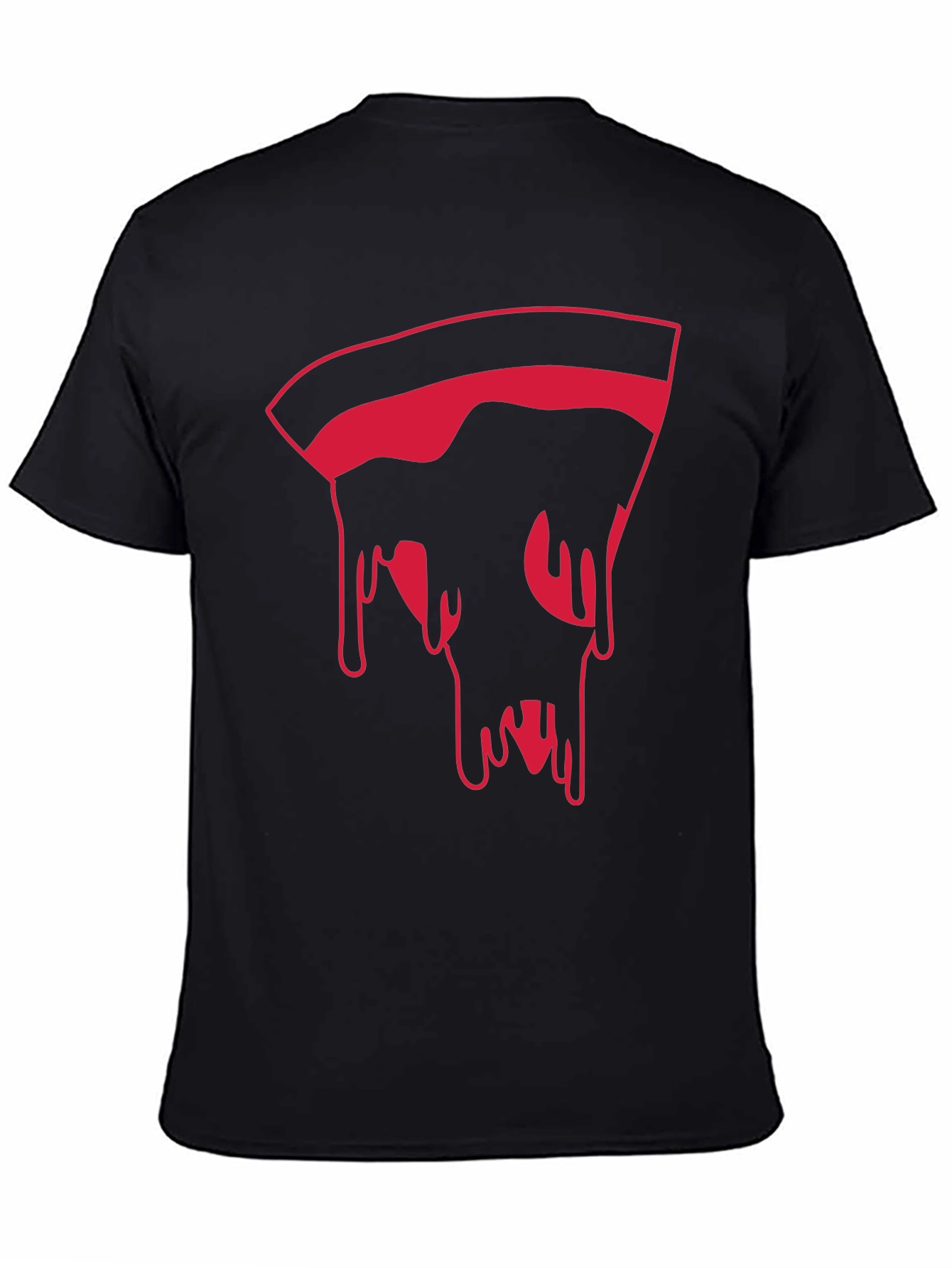 Pizza Slice Graphic Tee - Modern Mens Black T-Shirt