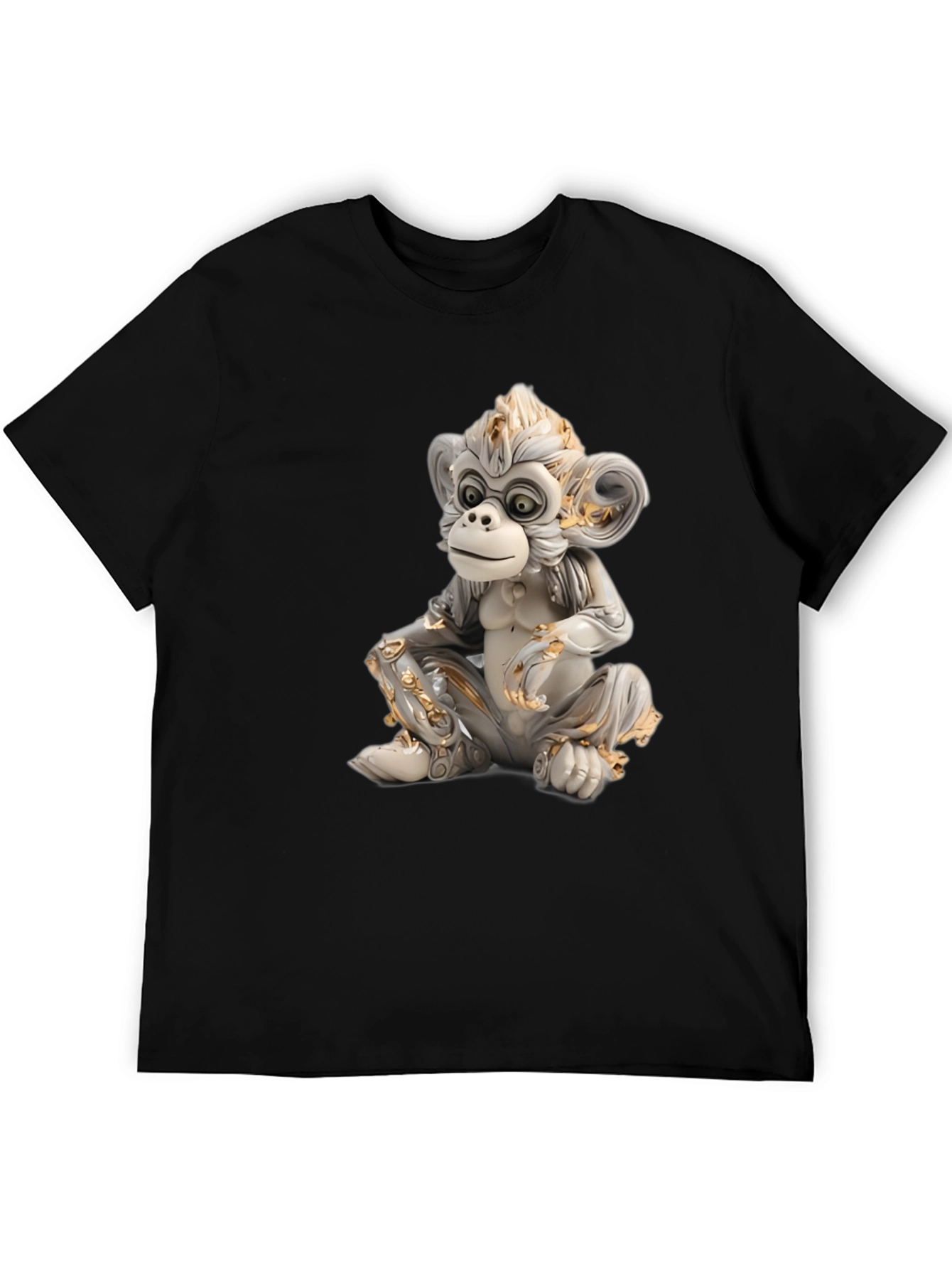 Monkey Statue Graphic Tee - Black