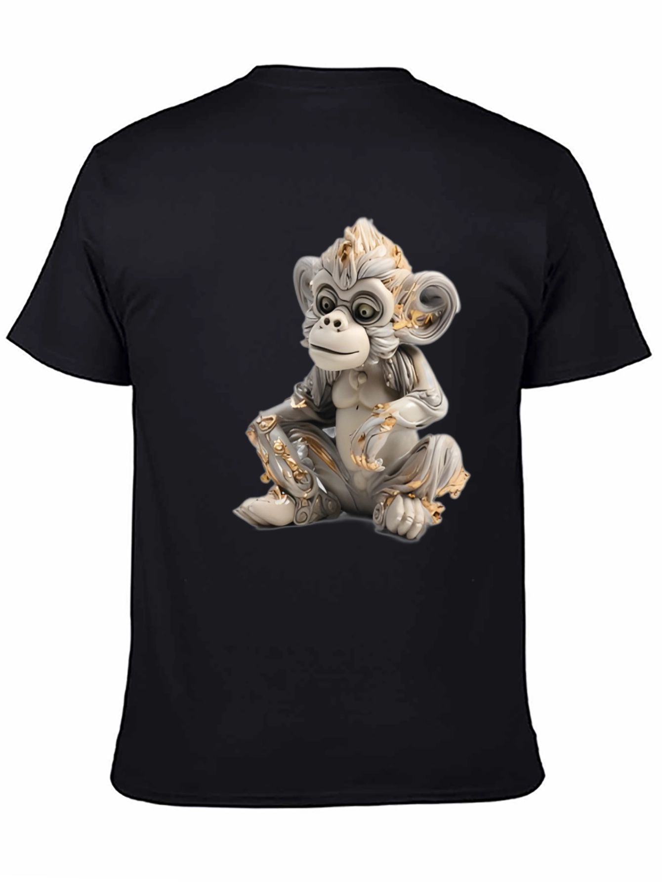 Monkey Statue Graphic Tee - Black
