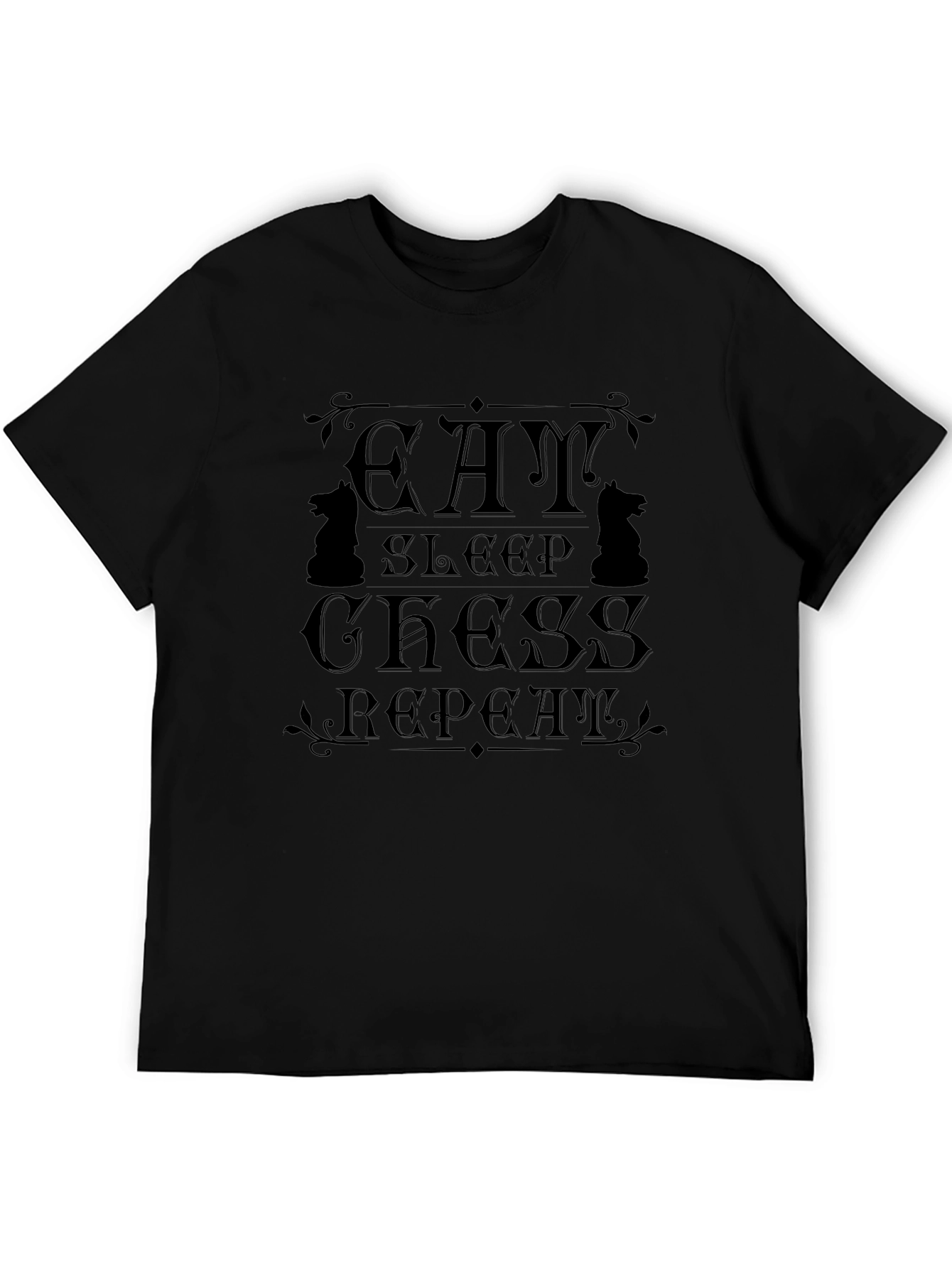 Eat Sleep Chess Repeat Black Graphic Tee