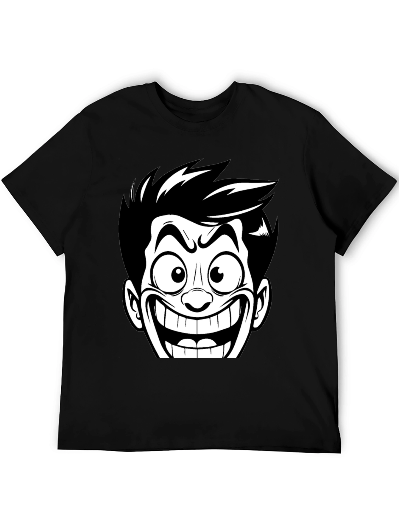 Cartoon Grin Black T-Shirt