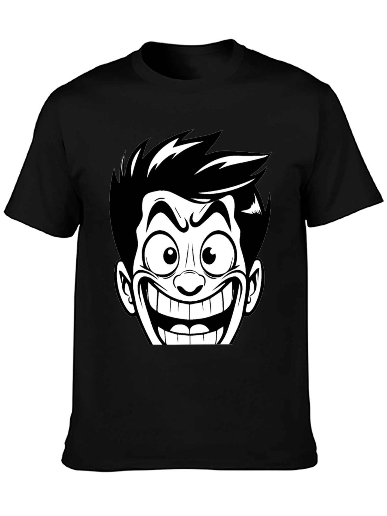 Cartoon Grin Black T-Shirt